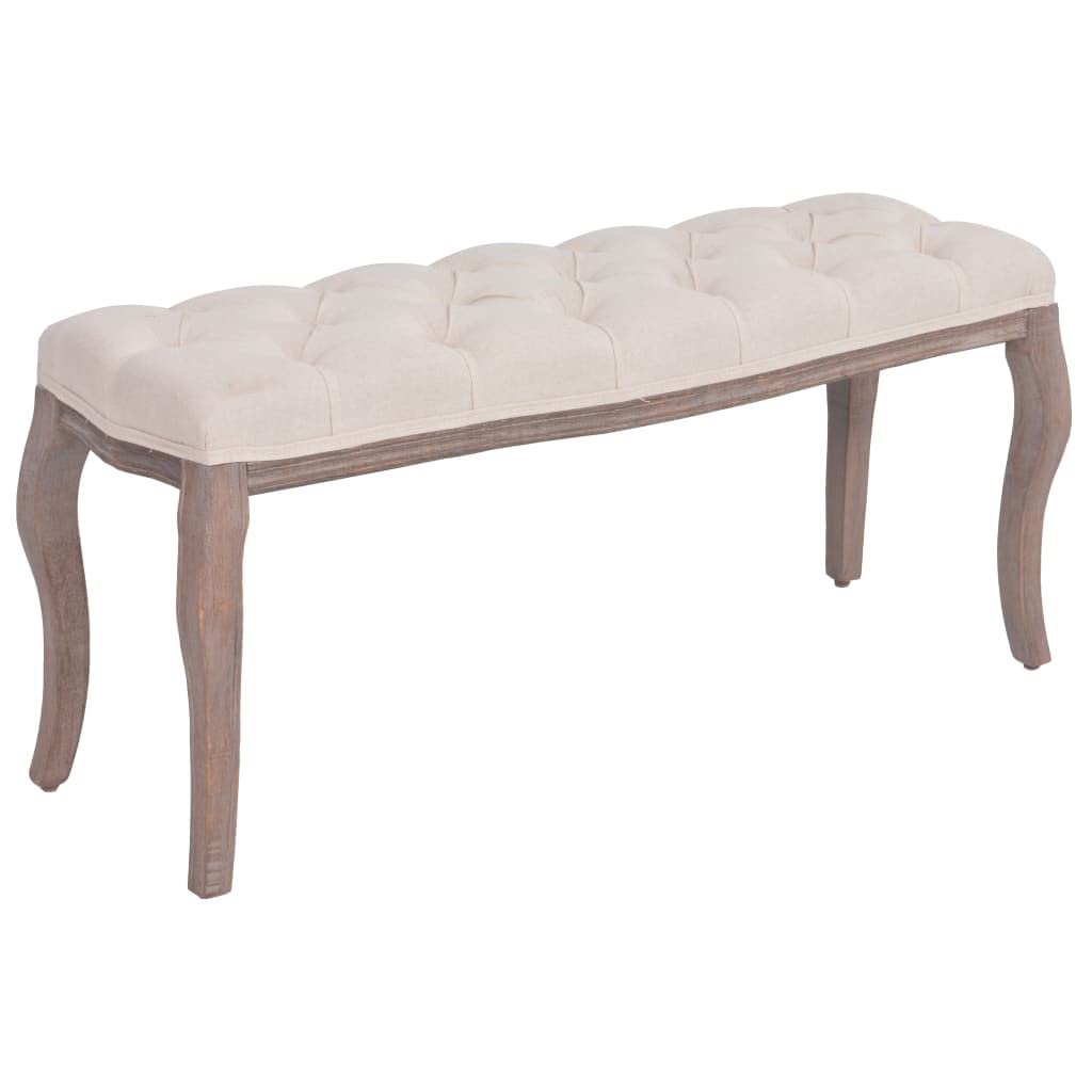 Vintage Wooden Bench with Padded Seat - 43.3