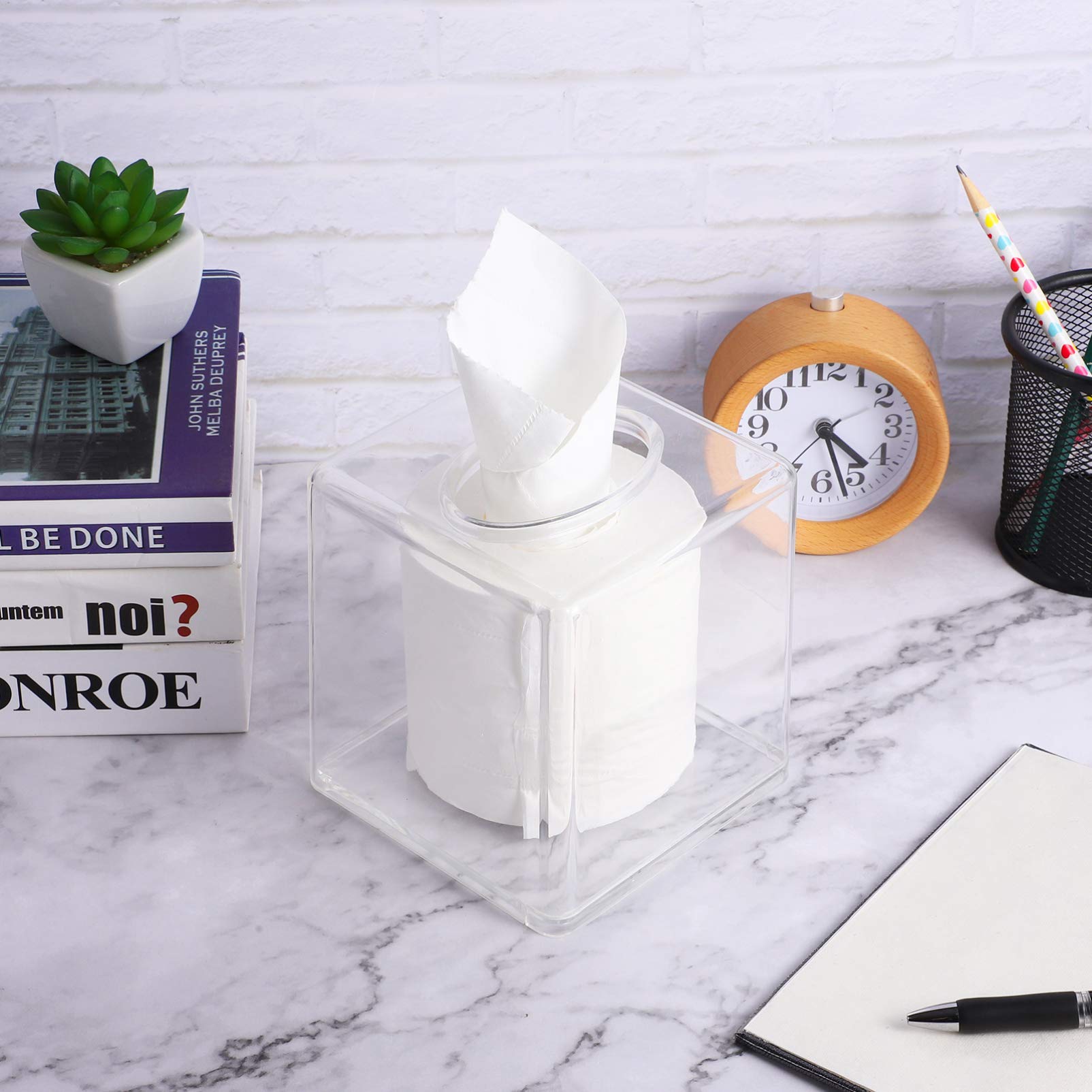 Cabilock Wall Mounted Tissue Holder - Decorative Tissue Box Cover with Lid for Bathroom, Kitchen, and Living Room - Rustproof Stainless Steel Home Organizer for Tissues and Essentials