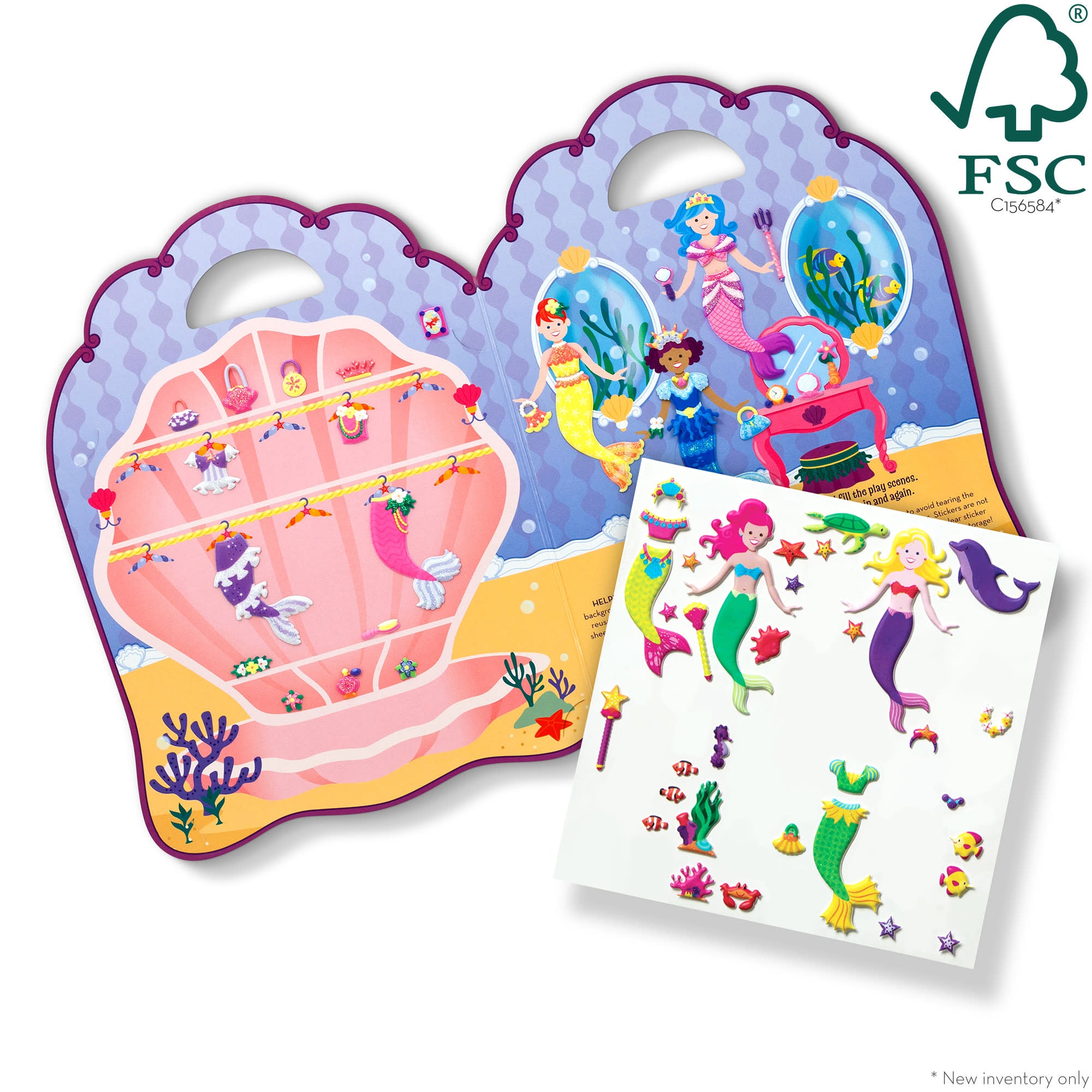 Mermaid Puffy Sticker Play Set for Kids - DIY Arts & Crafts, Scrapbooking, School Projects & Party Favors - 3D Puffy Stickers for Girls & Boys