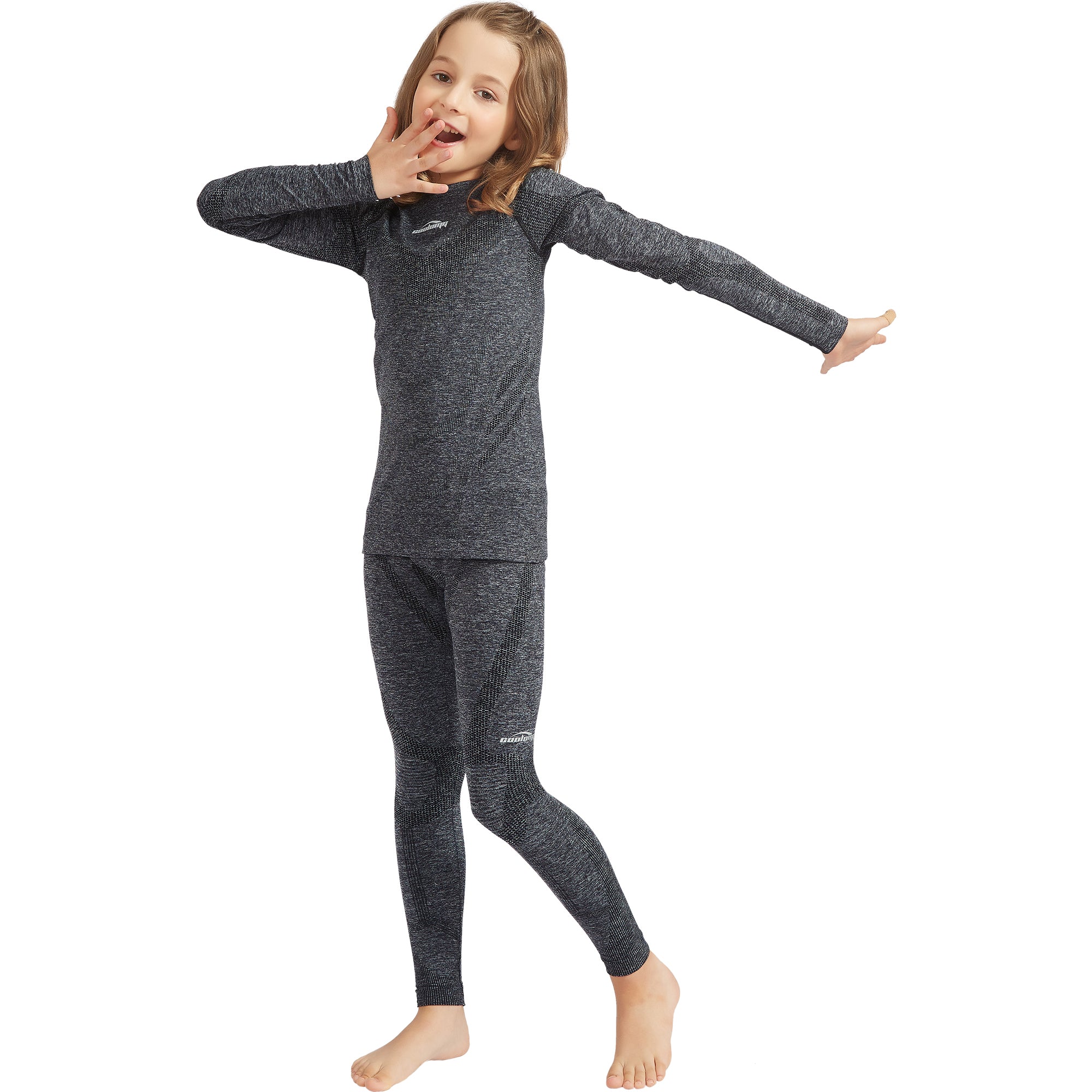COOLOMG Youth Seamless Base Layer Underwear Set - Thermal Shirt & Pants for Kids - CH005 | Perfect for Winter Sports, Outdoor Activities & Cold Weather Comfort