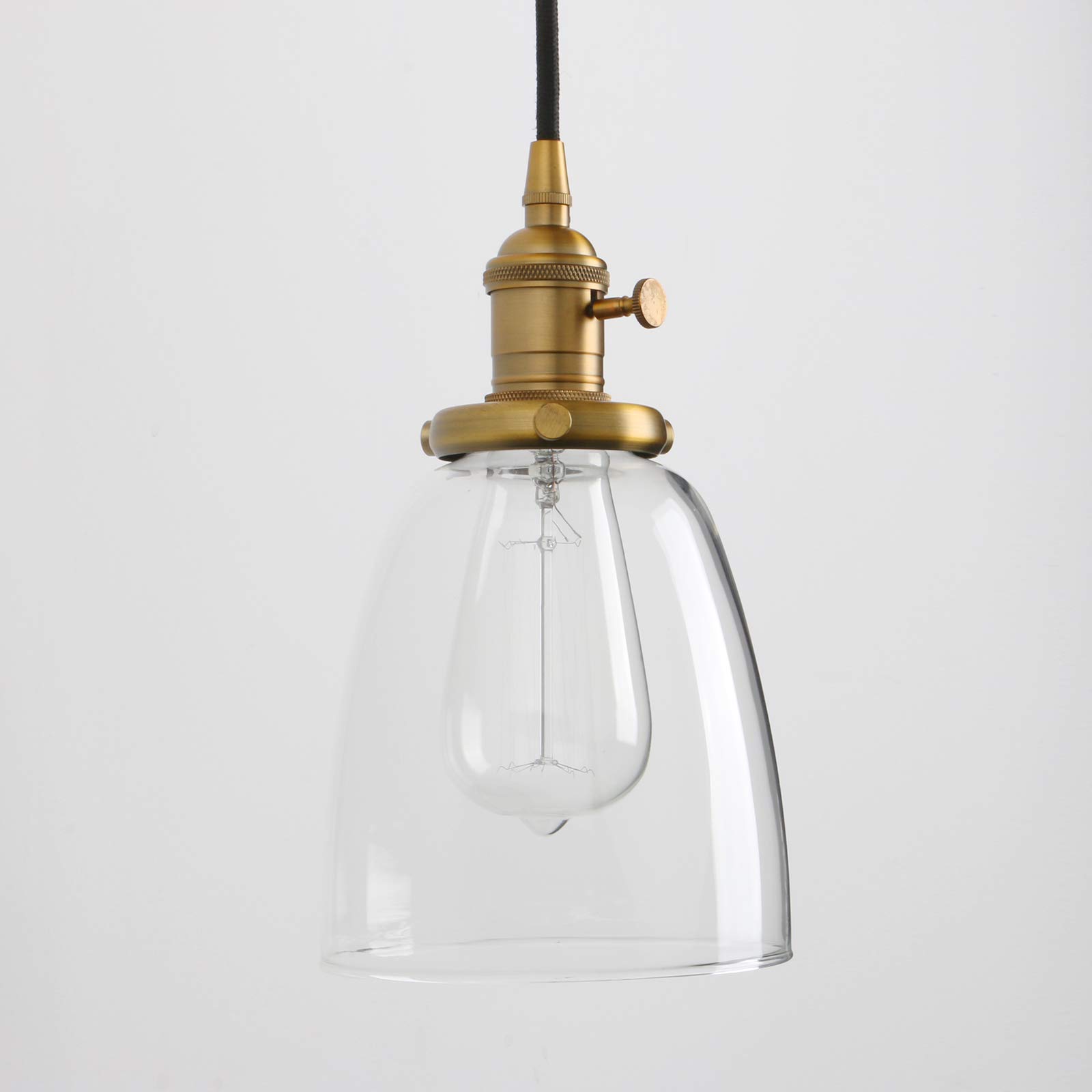 Vintage Rustic Industrial 3-Light Kitchen Island Chandelier - Triple Head Pendant Ceiling Light Fixture with Clear Oval Glass Shade (Antique Bronze) - Perfect for Farmhouse, Loft & Industrial Style Dining Rooms, Kitchens & Living Spaces