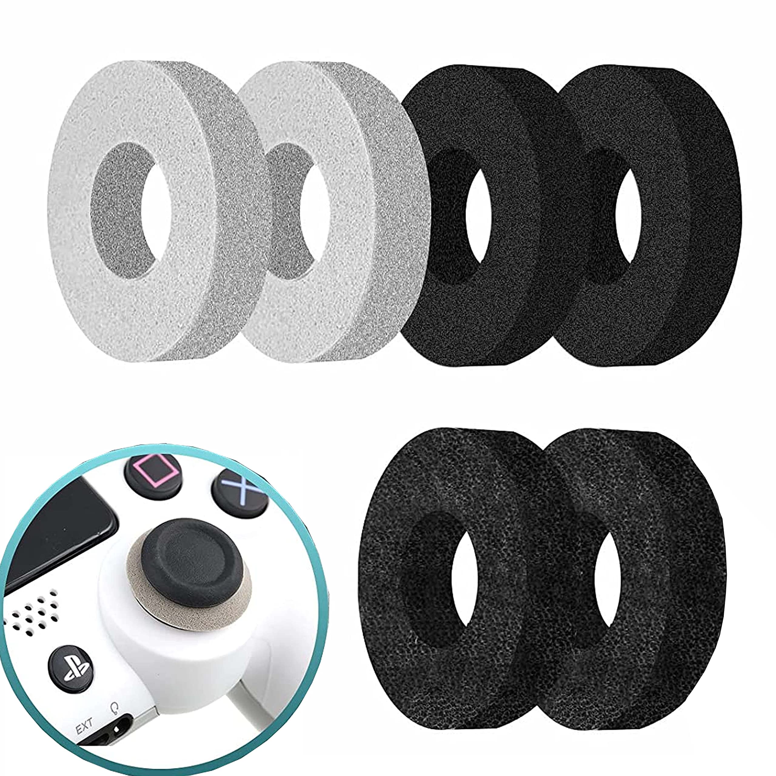 Precision Rings & Aim Assist Foam for PS5, PS4, Xbox Series X/S, Xbox One, Nintendo Switch Pro & Scuf Controllers - Black & Grey - Improve Gaming Accuracy for FPS, Battle Royale & Competitive Play
