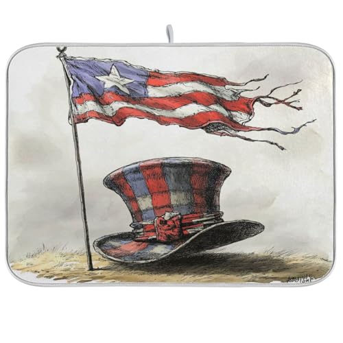 4th of July Flag Hat Tartan White