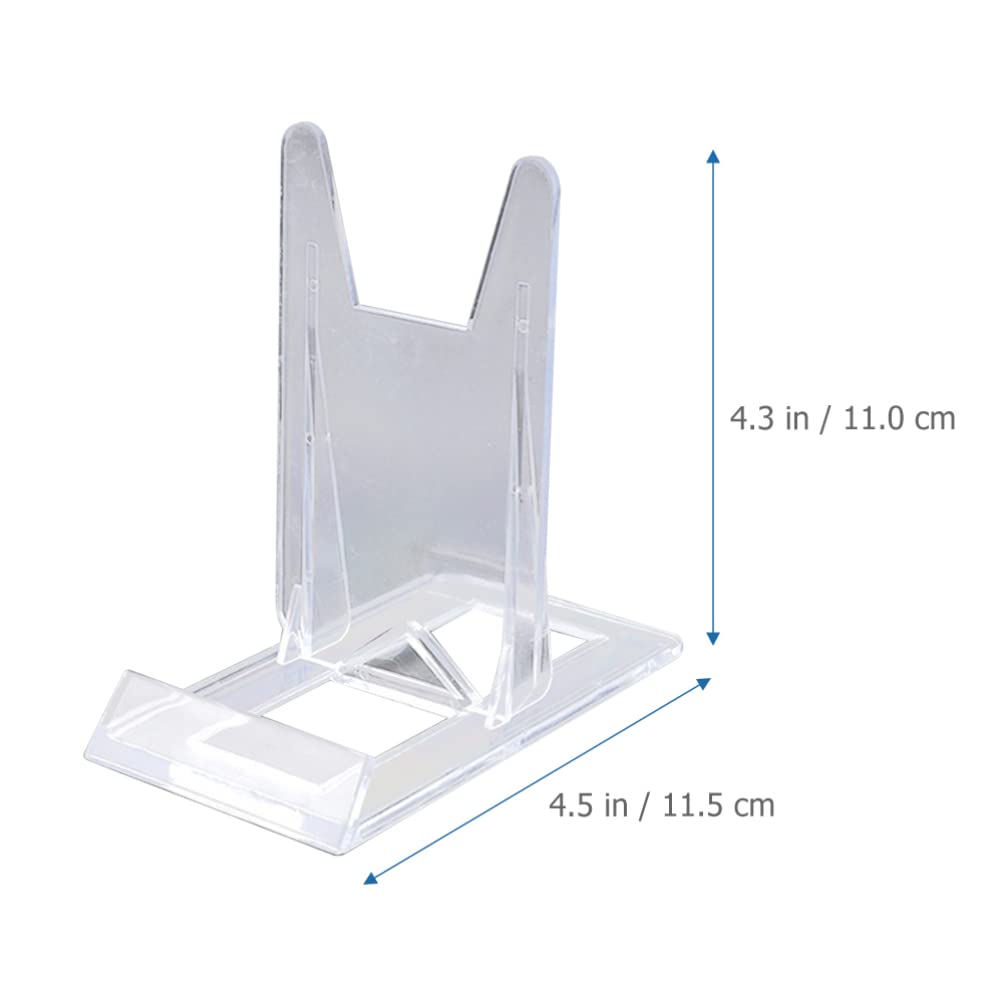 20pcs Clear Plastic Business Card Holder Display Stand - Multipurpose Phone Stand for Car, Shelf & Photo Frame - Perfect for Office, Retail & Home Organization
