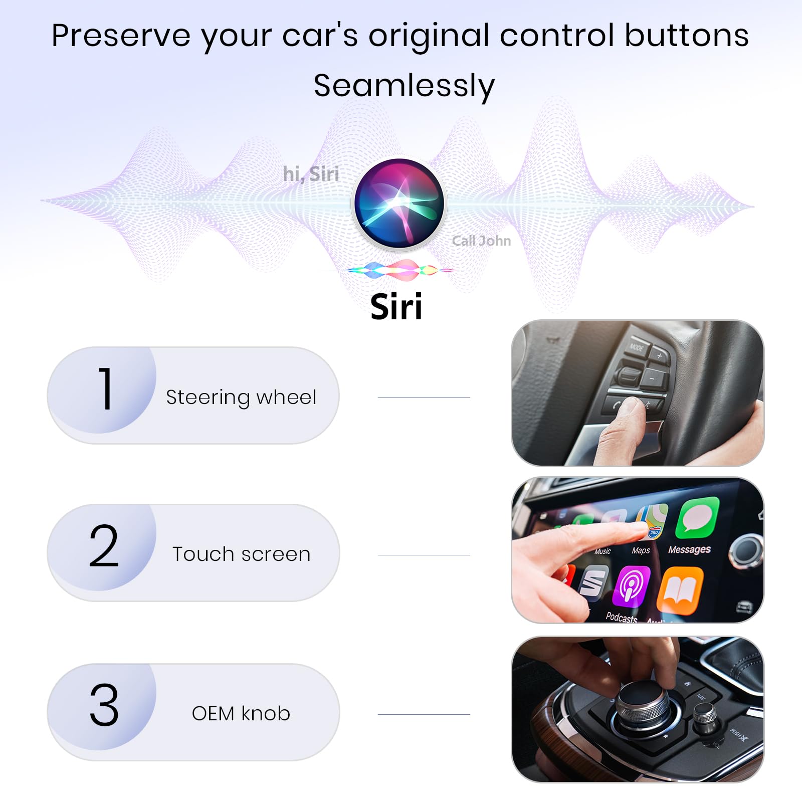 Wireless CarPlay Adapter for iPhone - Convert Wired to Wireless Apple CarPlay Dongle - Mini USB & USB-C/Type-C Adapter with Extension Cable - Fast & Stable Connection - No Delay - White - Perfect for Commuting, Road Trips & Hands-Free Driving
