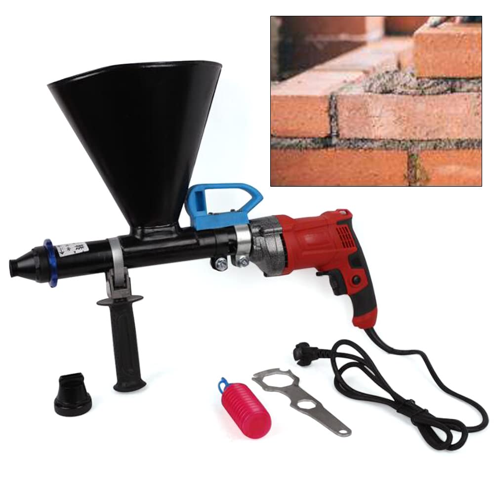 110V Electric Caulking Gun - Mortar Pointing & Grouting Applicator Machine with Nozzle & Oiler for Brick & Stone - Perfect for Masonry, Tile Work & DIY Home Repairs