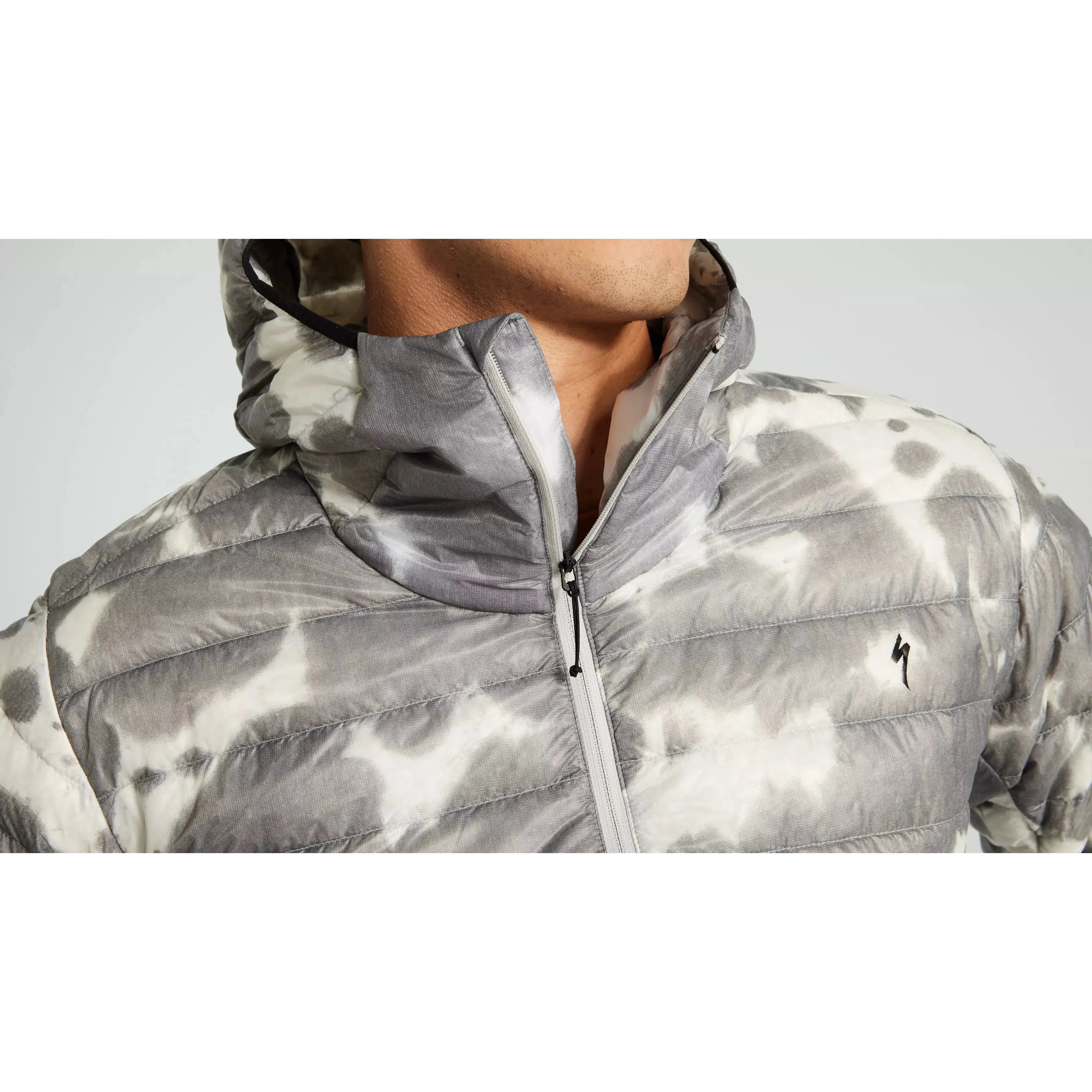 Specialized Men's Lightweight Packable Down Jacket - Dove Grey Splash - Warm Winter Coat for Outdoor Hiking, Travel & Casual Wear