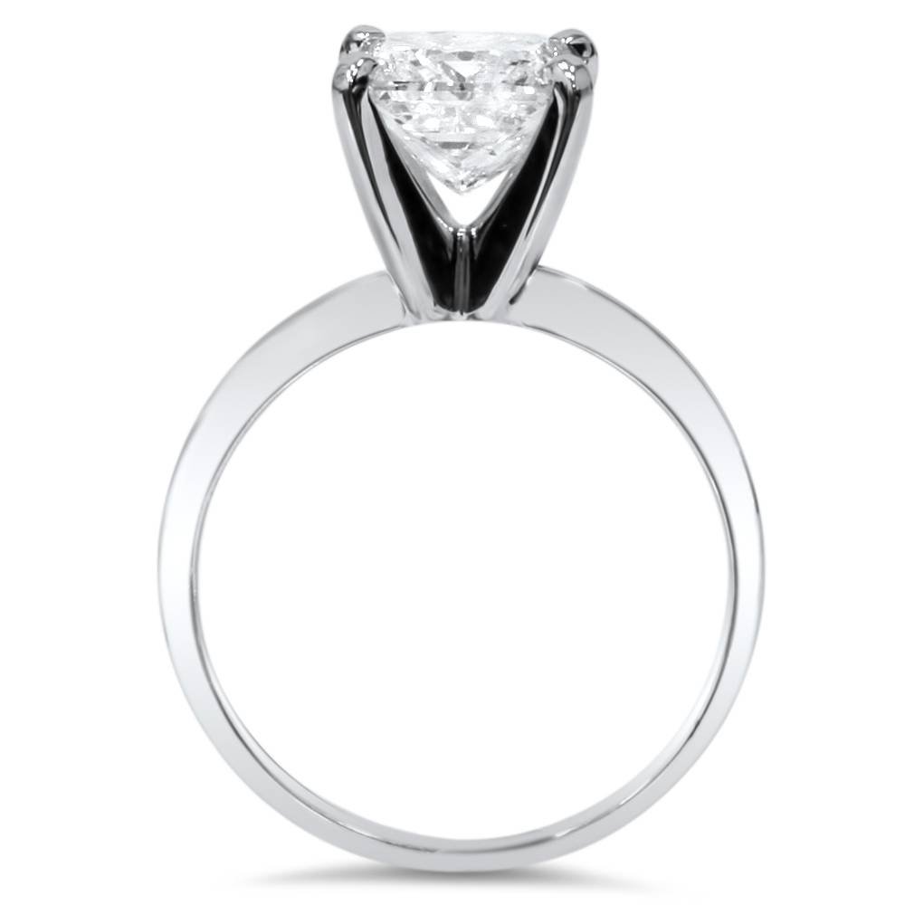 1/5 Carat Lab Created Diamond Solitaire Engagement Ring - 14K White Gold Wedding Band for Proposal, Anniversary & Bridal Jewelry Gift