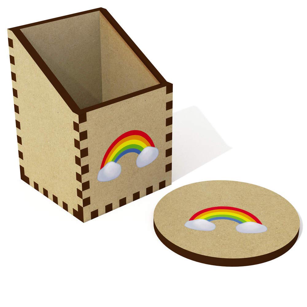 Azeeda 'Rainbow' Desk Organizer & Pencil Holder - Colorful Office Supply for School, Home, and Workspace (DT00073288) | Perfect for Students, Teachers, and Professionals
