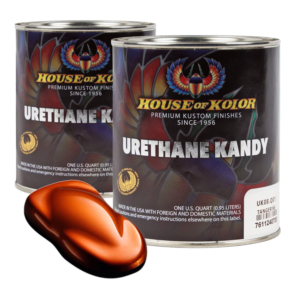House of Kolor Urethane Kandy Kolor Paint (2 Quarts) - Vibrant Tangerine Orange, 2-Pack | High Gloss Finish for Automotive, Motorcycle & Custom Car Paint Jobs