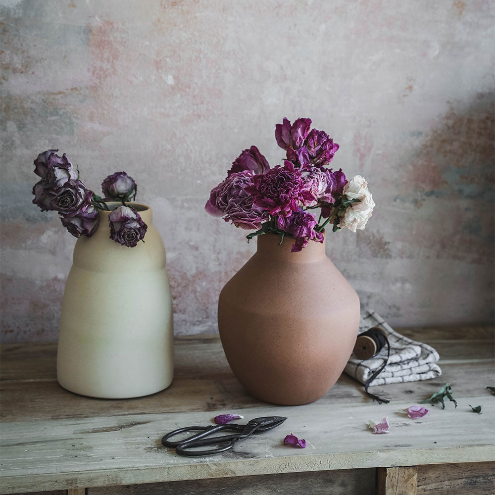Handmade Ceramic Terracotta Vase - Rustic Flower Pot for Home Decor, Wedding Centerpiece & Boho Style Interior Design