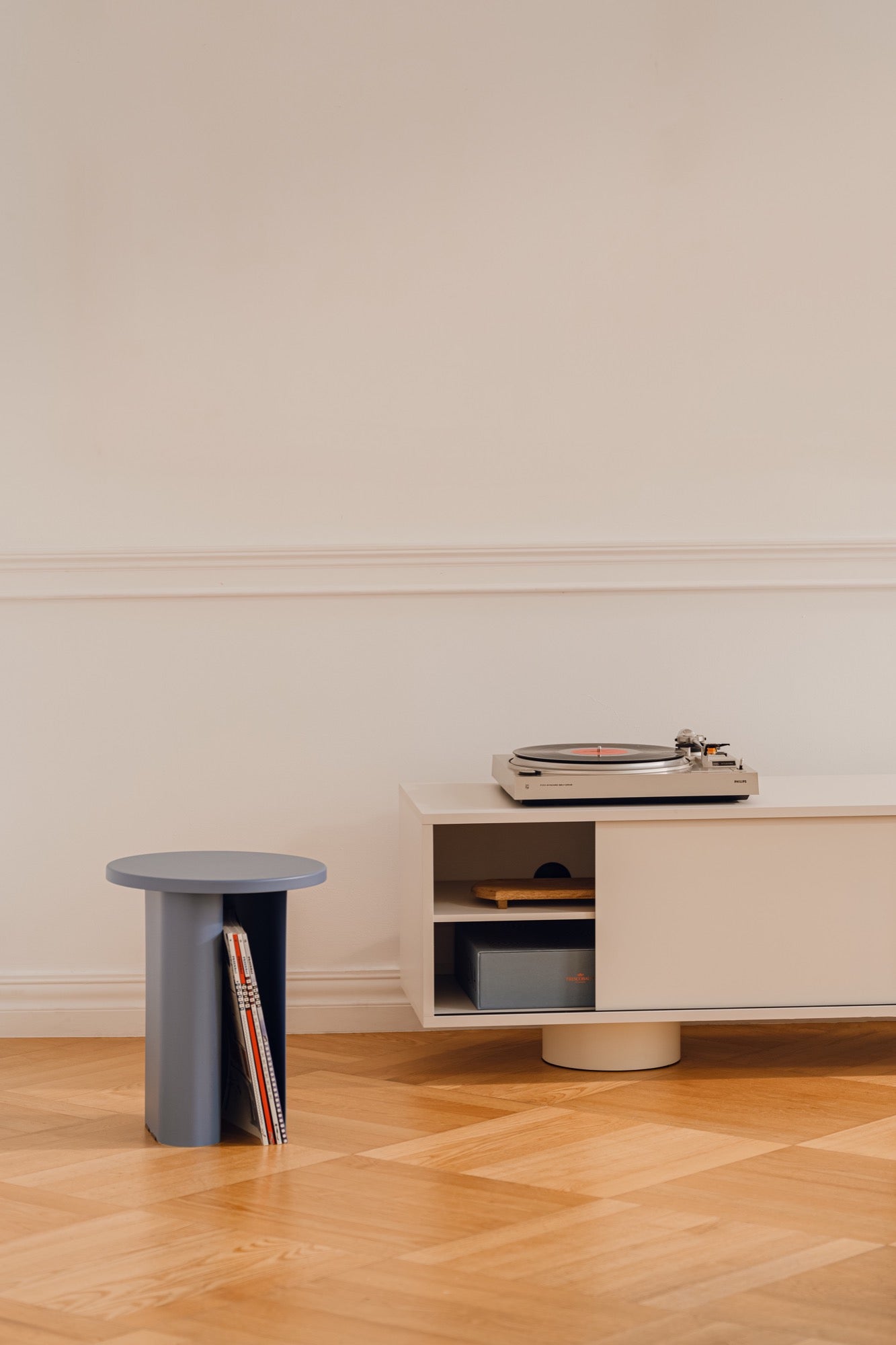 Modern Sato Side Table in Frosty Blue - Perfect for Living Room, Bedroom, or Office Decor