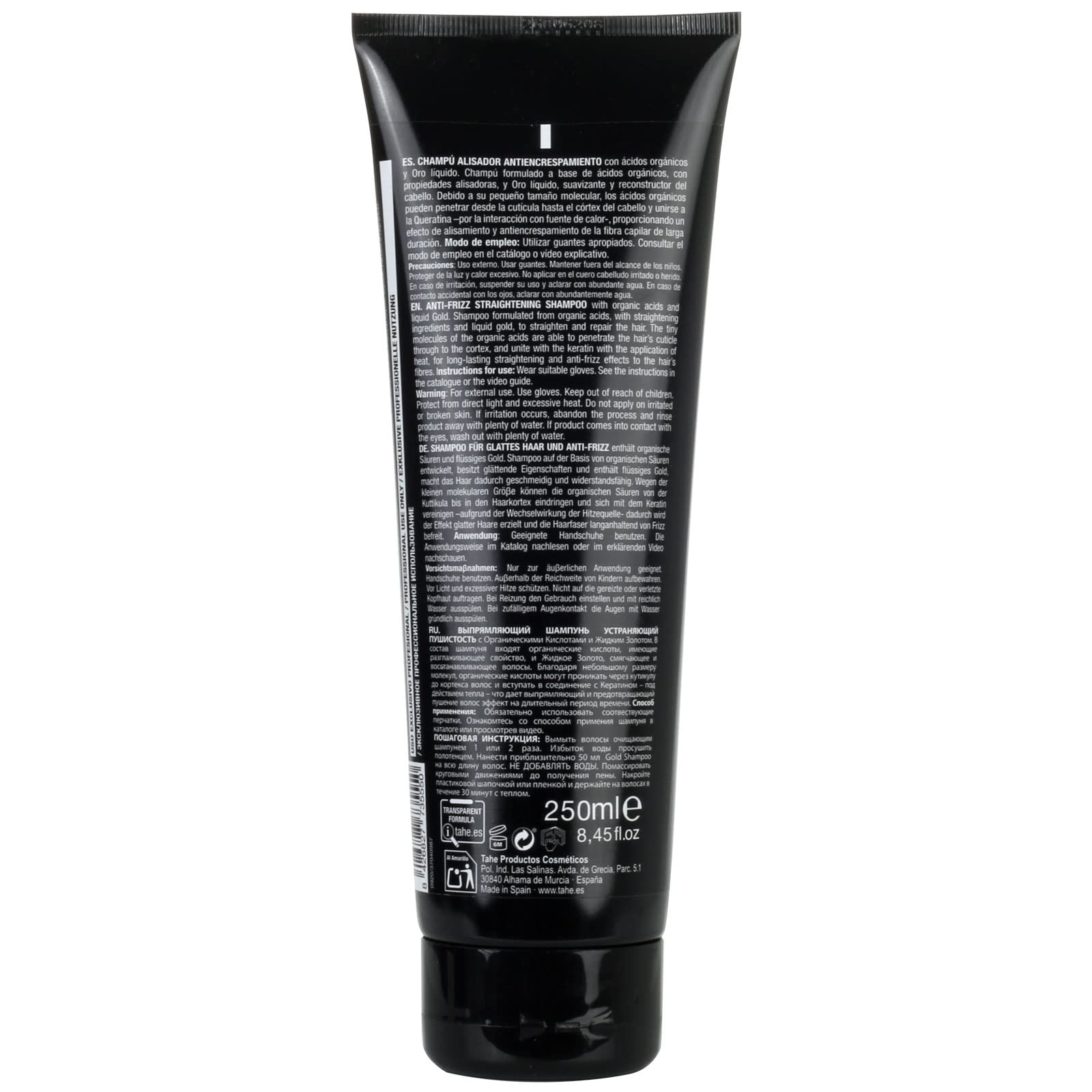 TAHE BOTANIC POWER GOLD SHAMPOO 250ml - Natural Hair Growth & Repair Shampoo for Men & Women - Perfect for Dry, Damaged Hair & Scalp Care