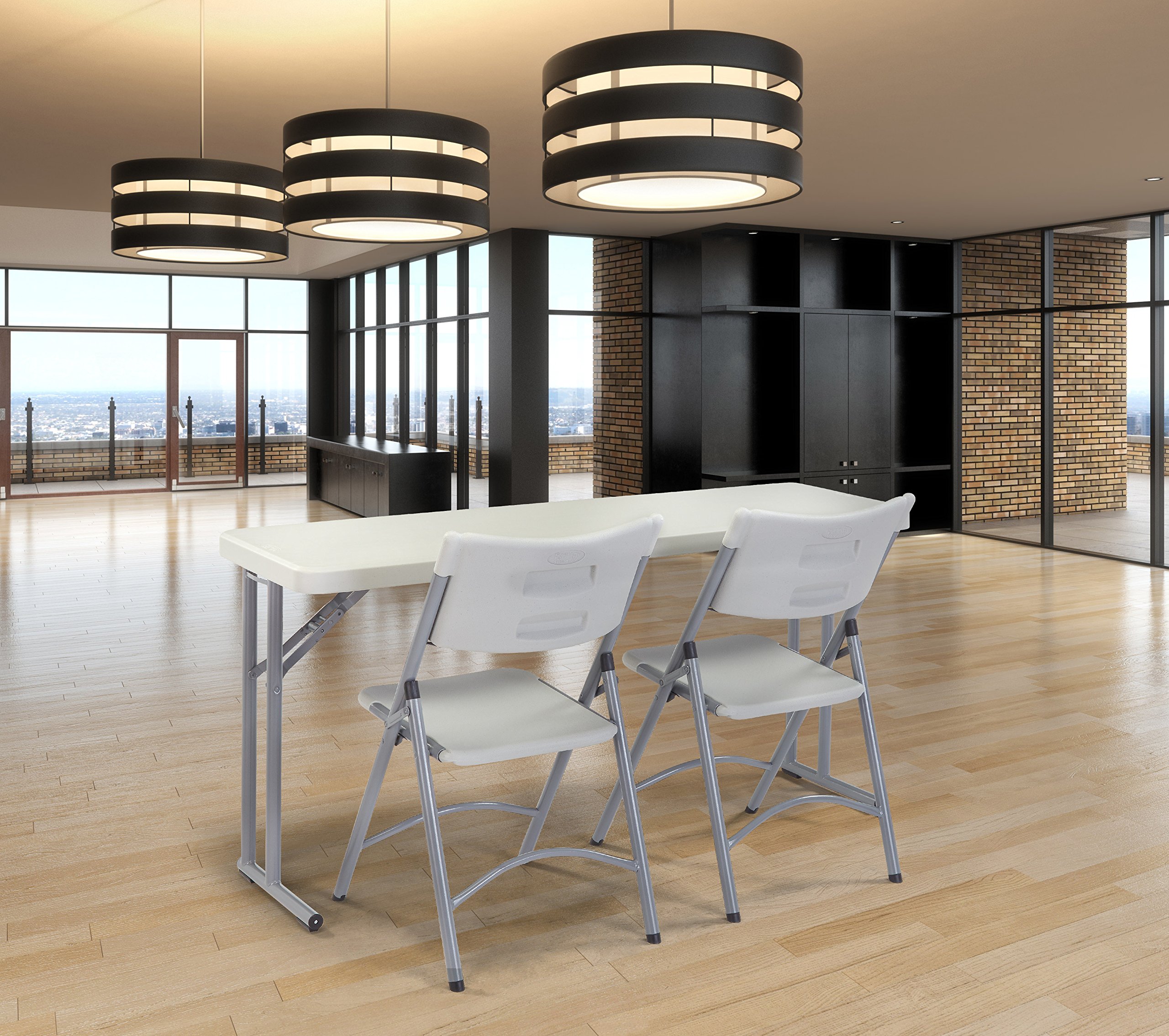 National Public Seating 18x60 Inch Heavy Duty Folding Table - Portable Lightweight Conference Table for Office, Seminar, Training Room - Indoor Outdoor Use - Speckled Gray Finish | Perfect for Business Meetings, Classroom Activities & Outdoor Events