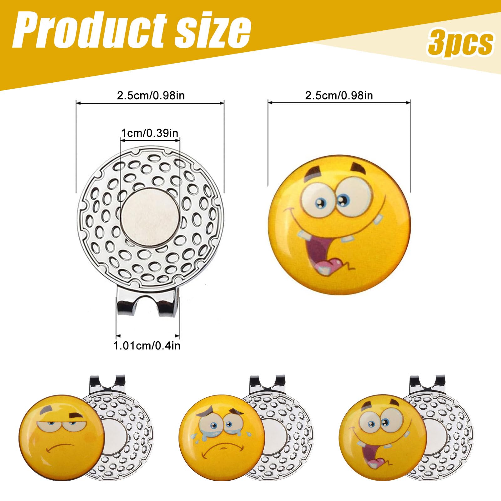Premium 3-Piece Golf Ball Marker Set - Unique & Durable Golf Accessories for Men & Women - Perfect for Golf Tournaments, Practice & Course Play