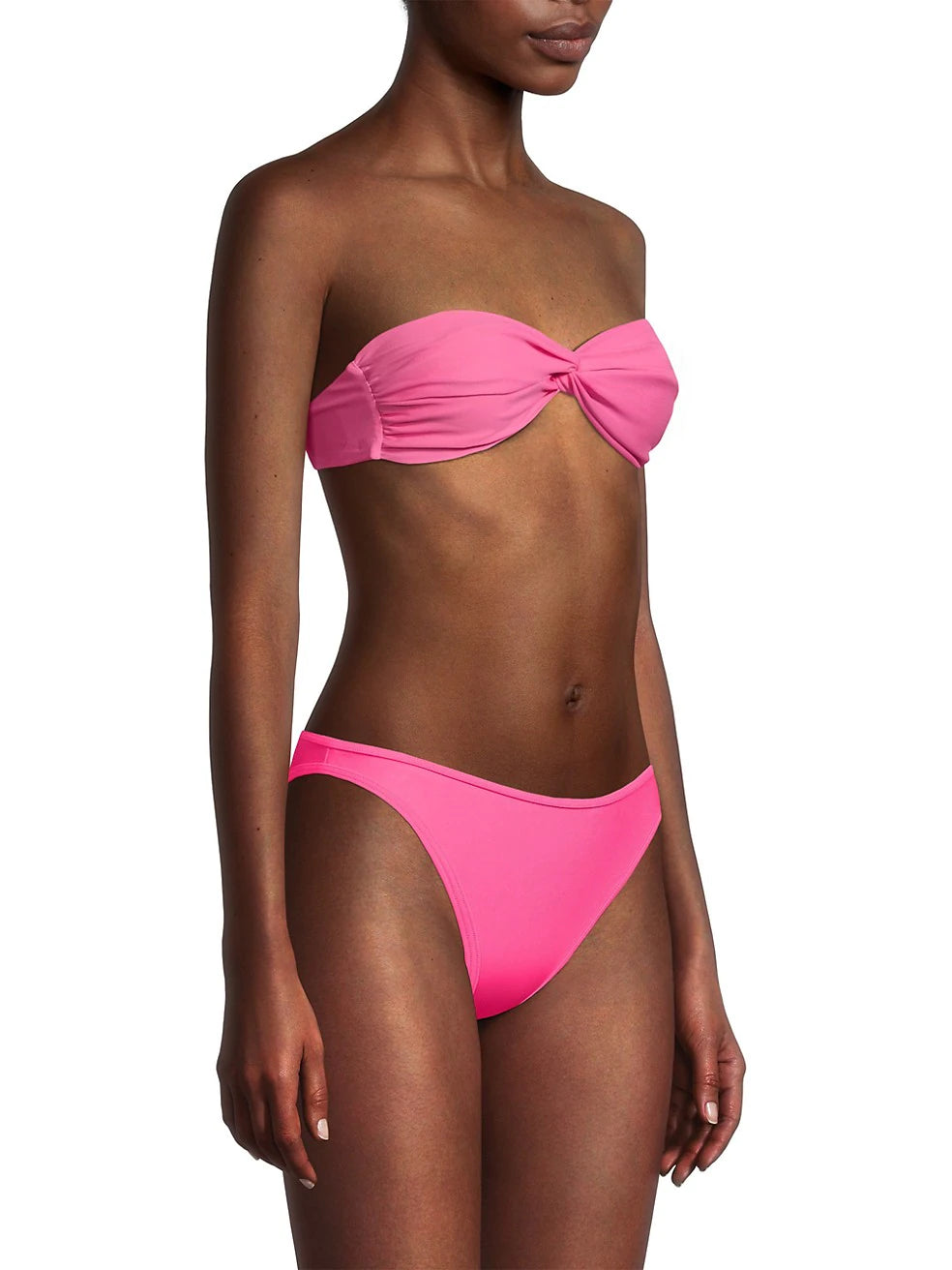 Florence Bandeau Bikini Top - Deep Rose Pink Swimwear for Women | Strapless Bikini Top for Beach, Pool & Summer Vacation