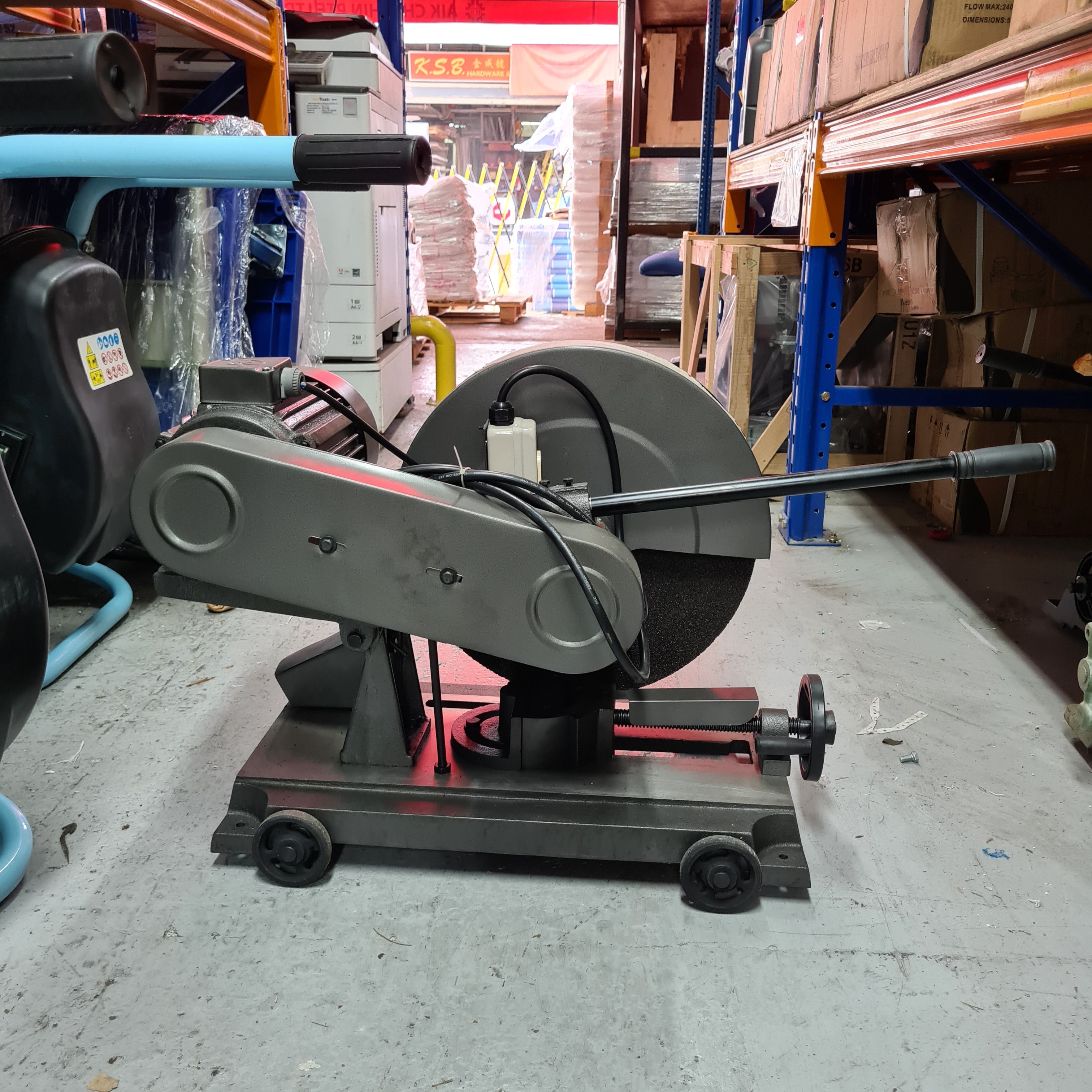 Aiko J3G 400HG 16-Inch 4HP 3-Phase Belt Cutting Machine - With/Without Motor Option - Industrial Metal & Wood Cutting for Workshops & Factories
