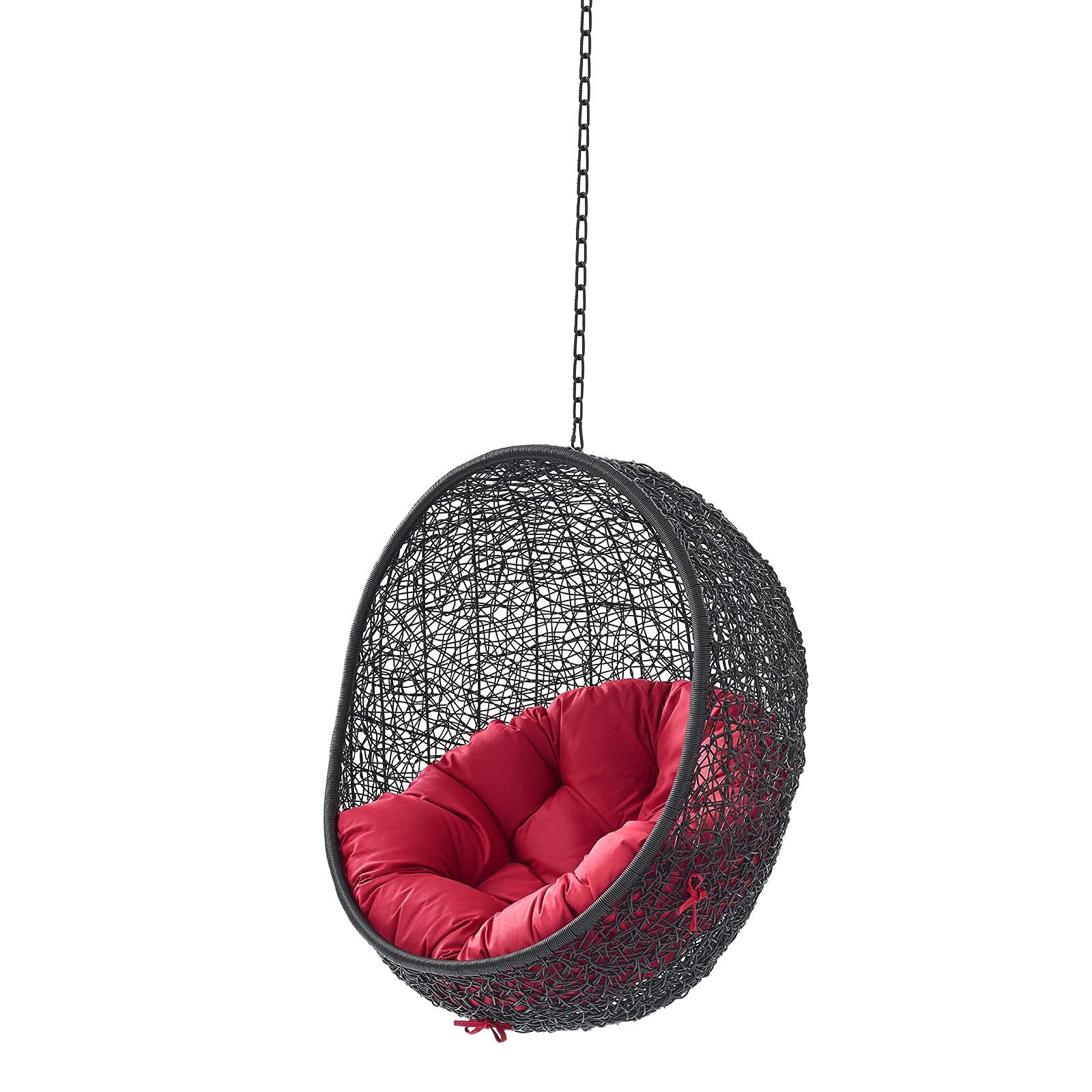 Modern Black Red Swing Lounge Chair for Outdoor Patio, Balcony, Cafe, Bistro, Garden, Hotel, and Hospitality Spaces