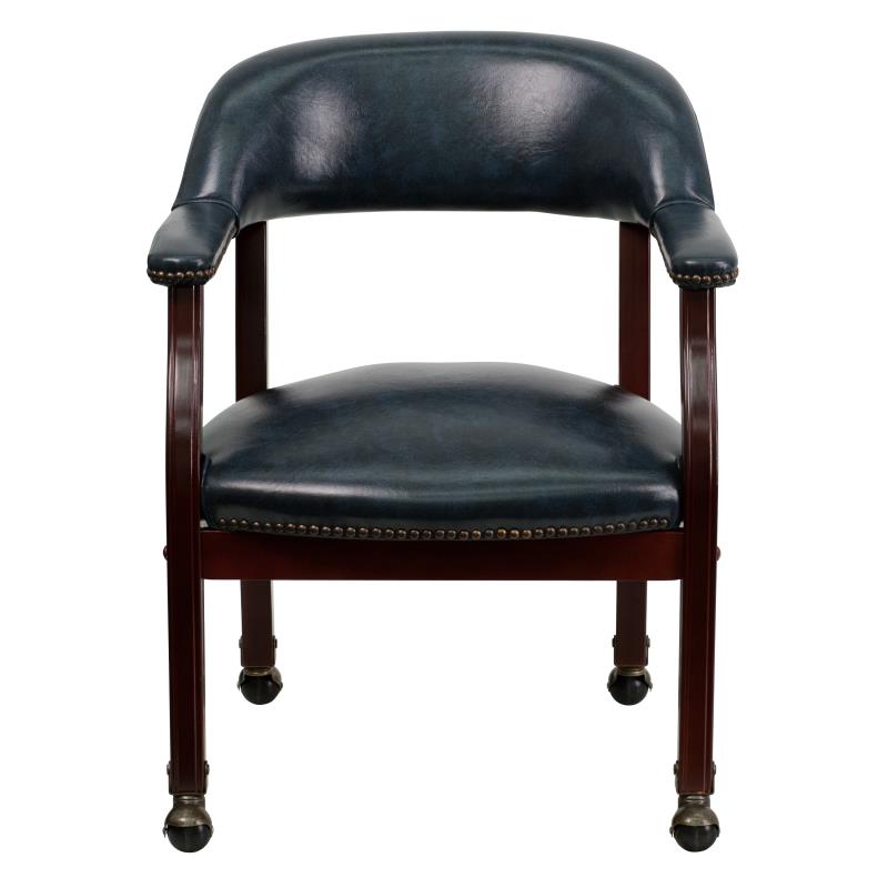 Premium FLASH Vinyl Conference Chair with Accent Nailhead Trim & Smooth-Rolling Casters - Ergonomic Office Chair for Executive Meetings, Home Office & Professional Workspaces