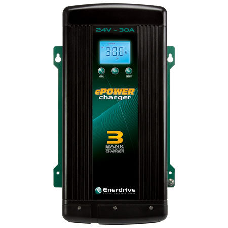 Enerdrive ePower 24V 30A Battery Charger for Marine, RV, and Solar Power Systems - Fast Charging for Deep Cycle Batteries