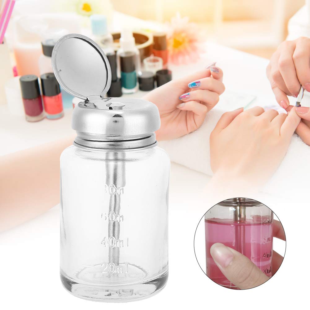 Professional Glass Nail Polish Remover Pump Dispenser - Empty Liquid Container for Nail Art & Manicure Tools | Perfect for Salon, Home Use & DIY Nail Care