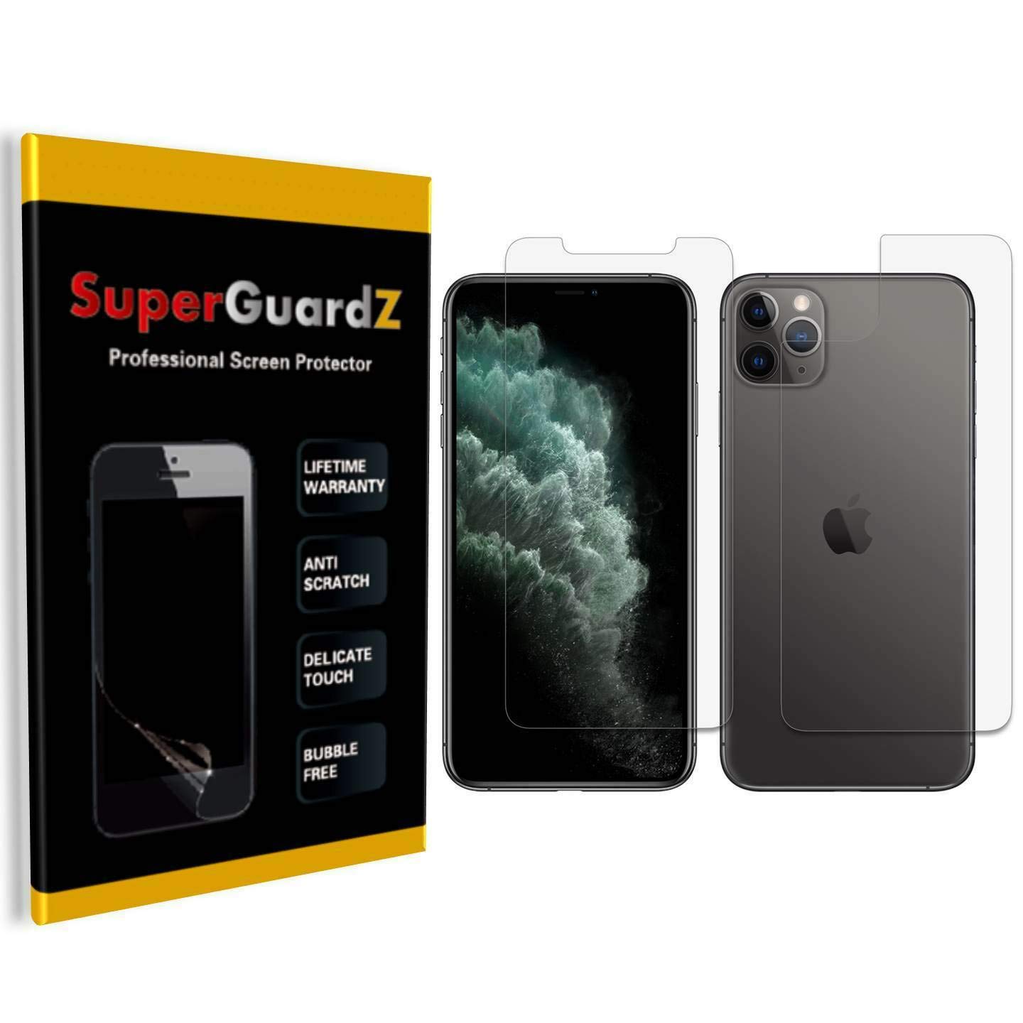 4-Pack iPhone 11 Pro Full Coverage Screen Protector - Front & Back Tempered Glass, Ultra Clear HD, Anti-Scratch & Bubble-Free - Lifetime Warranty - Perfect for Work, Travel & Everyday Protection