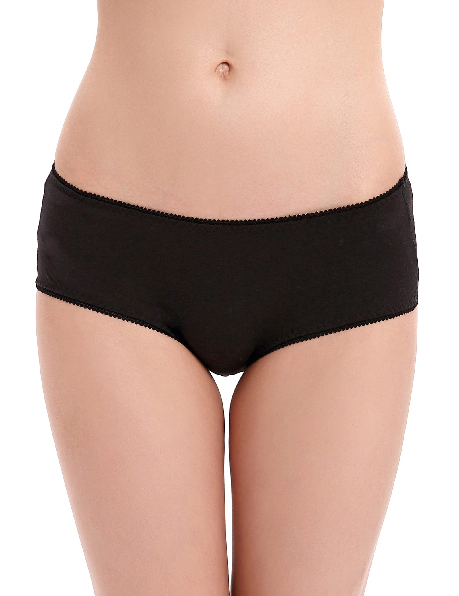 Lace Back Women's Underwear - Mid Rise Full Coverage Briefs 4 Pack (Regular & Plus Size) | Comfortable Daily Wear & Sleepwear for Ladies