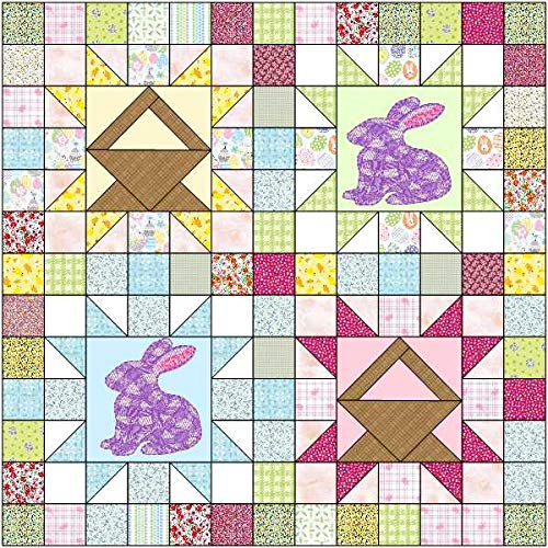 Easter Quilt Kit - Hopping Into Spring Lap Quilt | Pre-Cut Fabric Ready to Sew | DIY Easter Decor, Spring Home Decor, Cozy Throw Blanket Gift