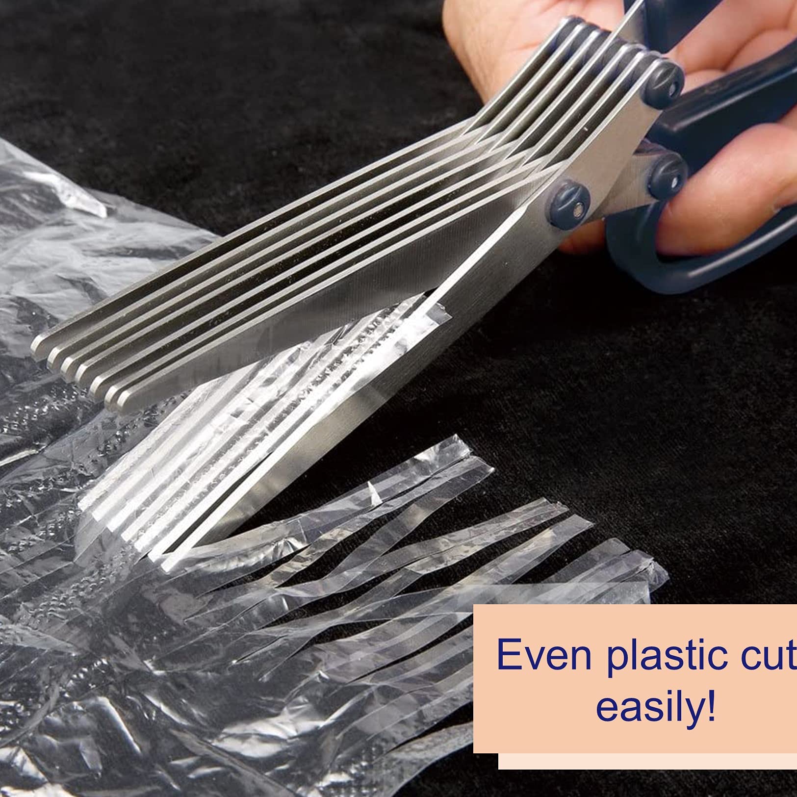 Sun-Star 7-Blade Shredder Scissors - 200mm Black Japanese Import - Perfect for Paper Crafting, Document Shredding & Office Use