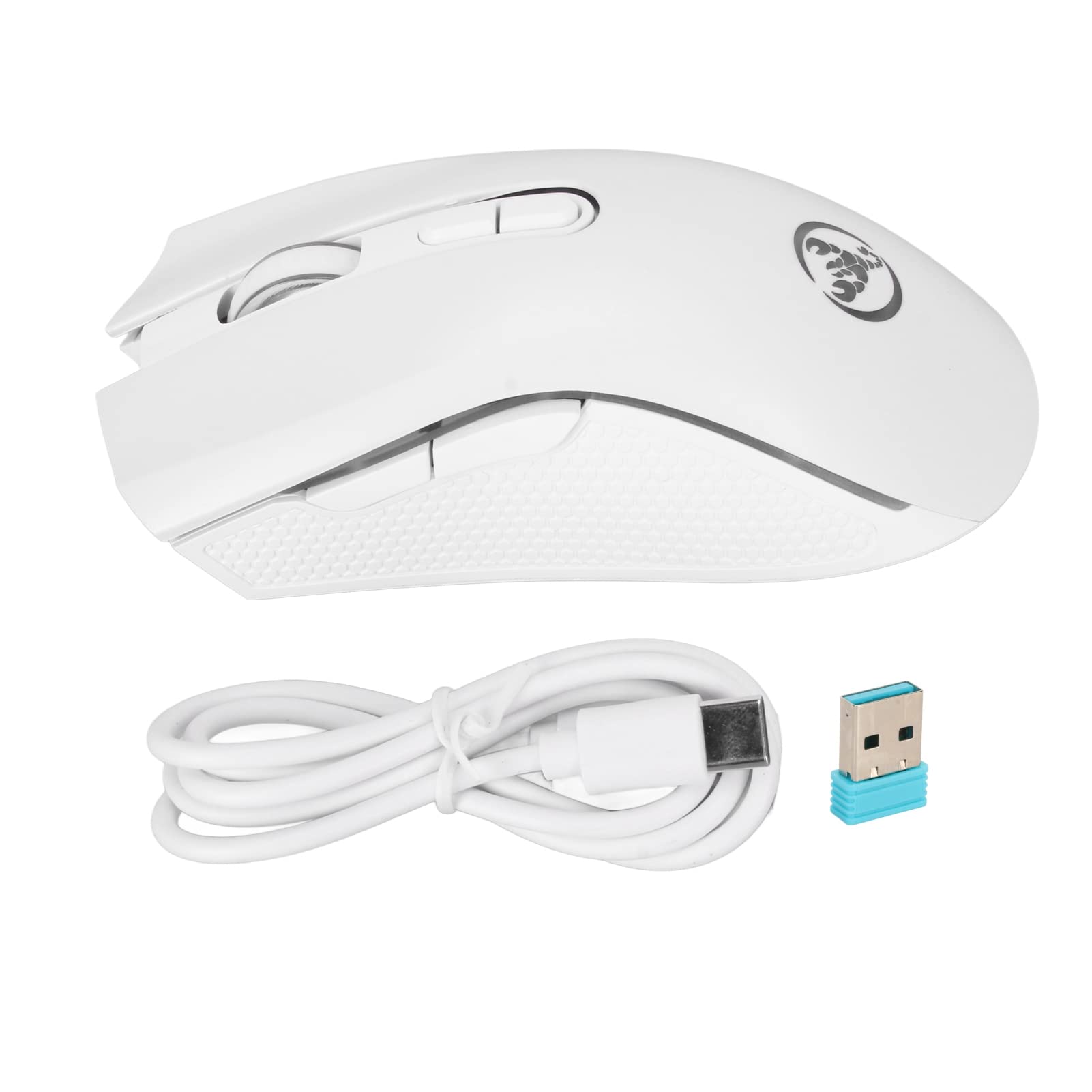 Bewinner RGB Wireless Gaming Mouse - 4800DPI, 2.4G Ergonomic Optical Mouse with 6 Buttons for PC, Laptop, Mac - Perfect for FPS, MOBA Games & Office Work (White)