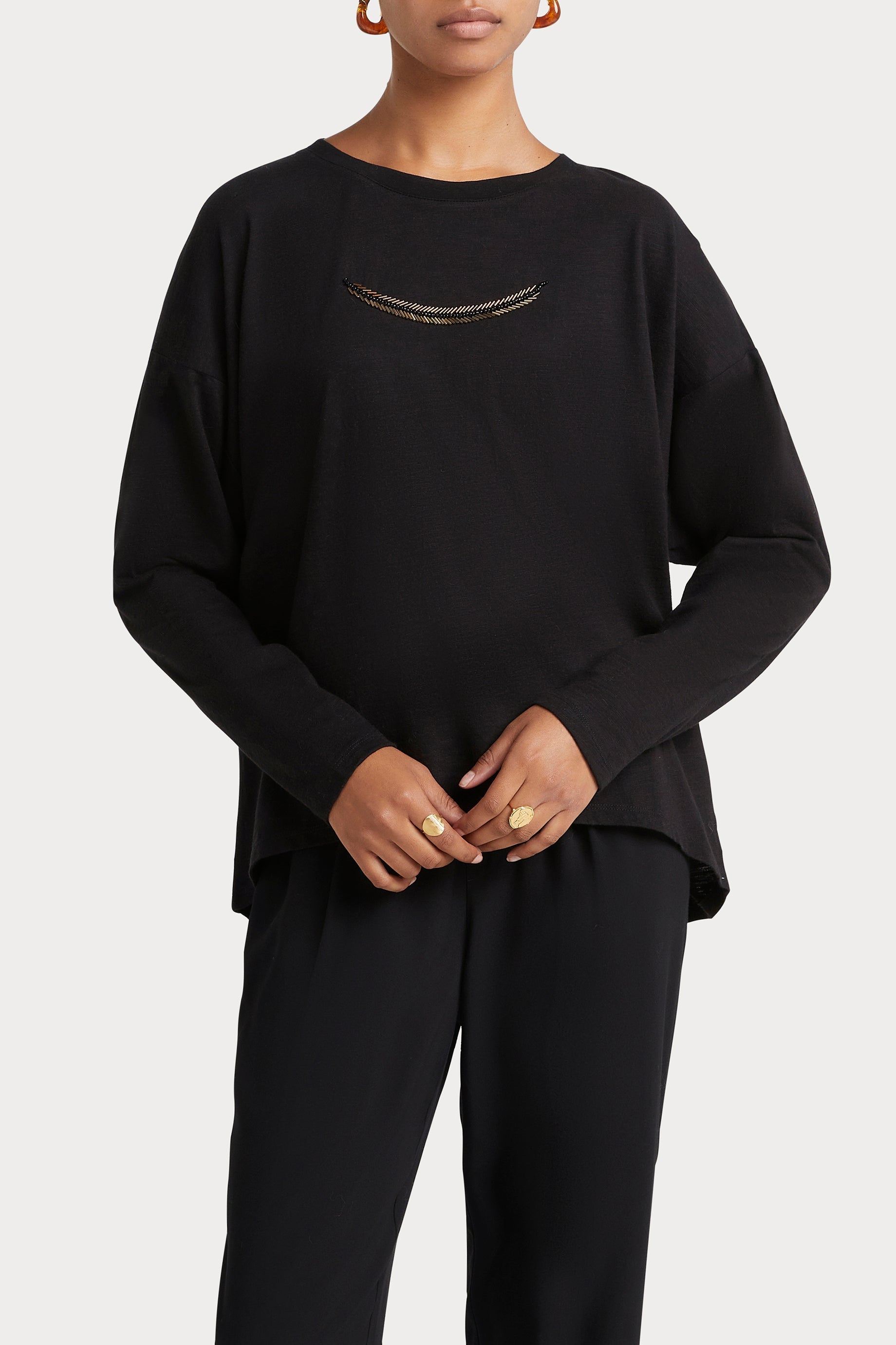 Stylish Husk Beaded Top in Black - Perfect for Boho Chic Outfits & Summer Festivals