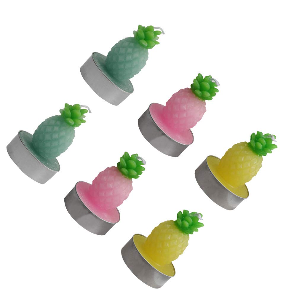 12-Pack Decorative Tea Light Candles for Plants - Romantic Pineapple Scented Small Candles for Home Decor, Wedding, Party & Relaxation