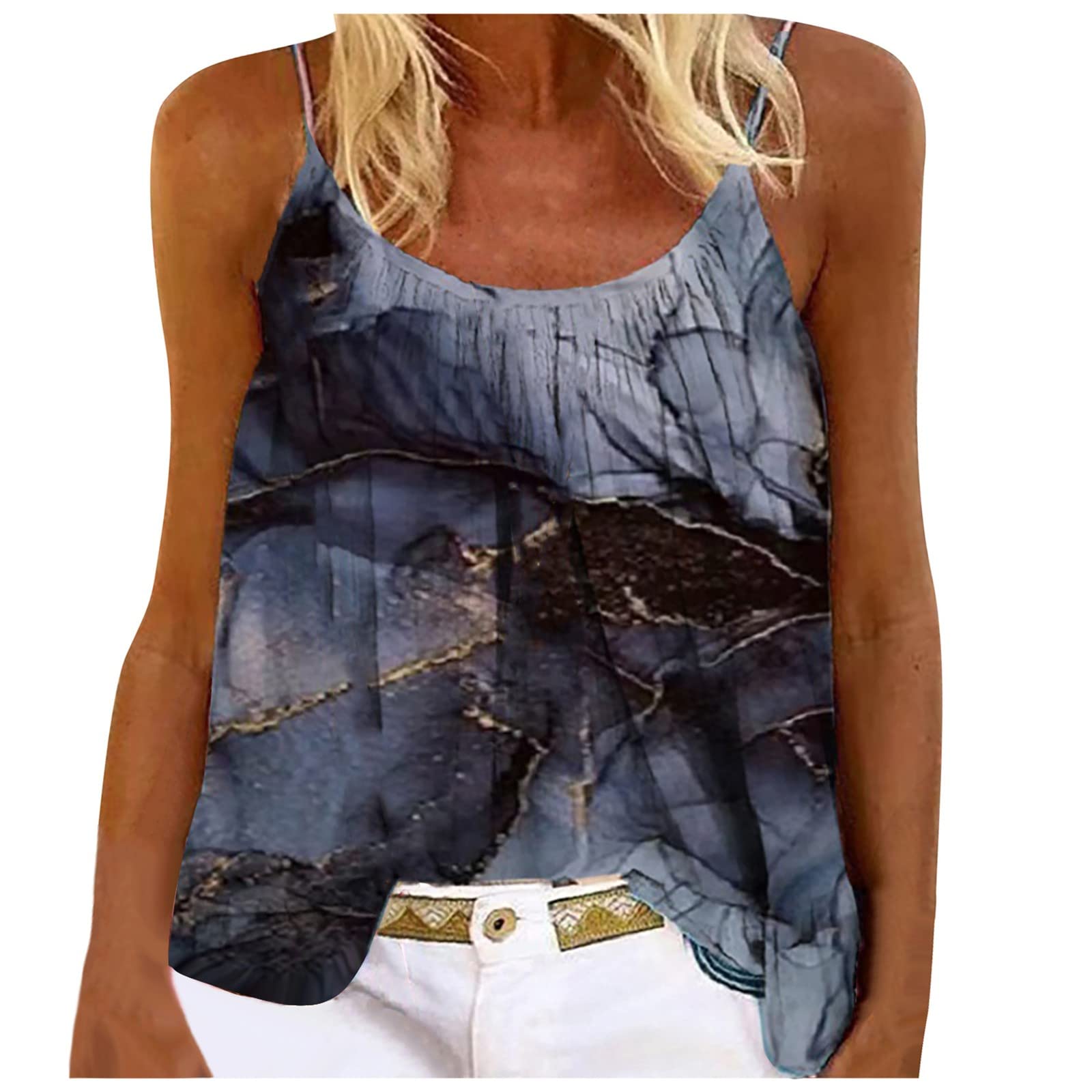 Trendy Women's Floral Print Suspenders Tops - Sleeveless Summer Tunic Tee, Soft Loose Flowy Blouse for Casual Wear | Perfect for Beach Outings, Date Nights & Weekend Brunch