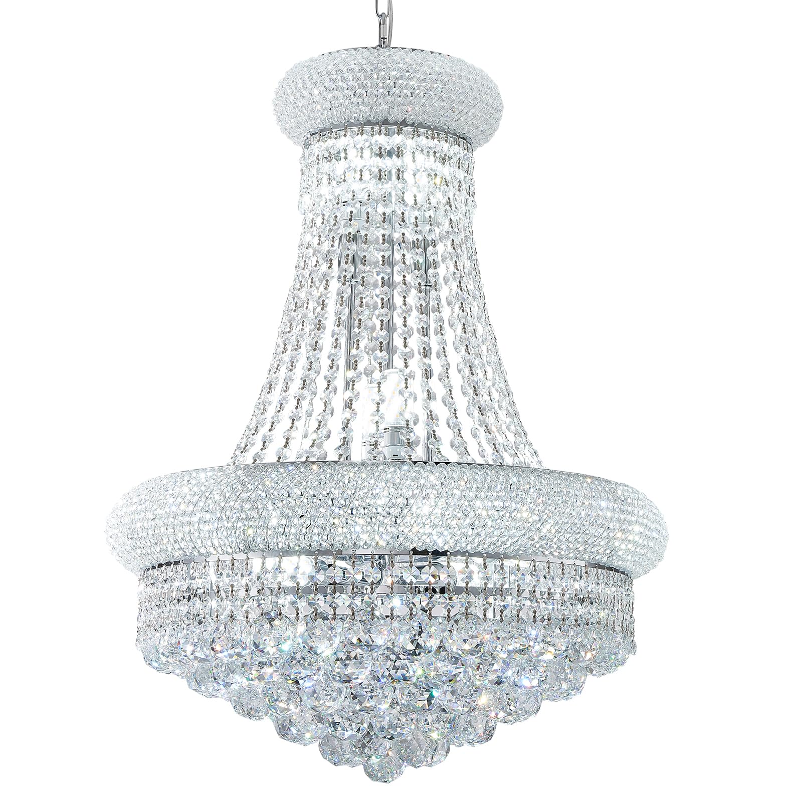 12-Light Chrome Finish Empire Crystal Chandelier - 22