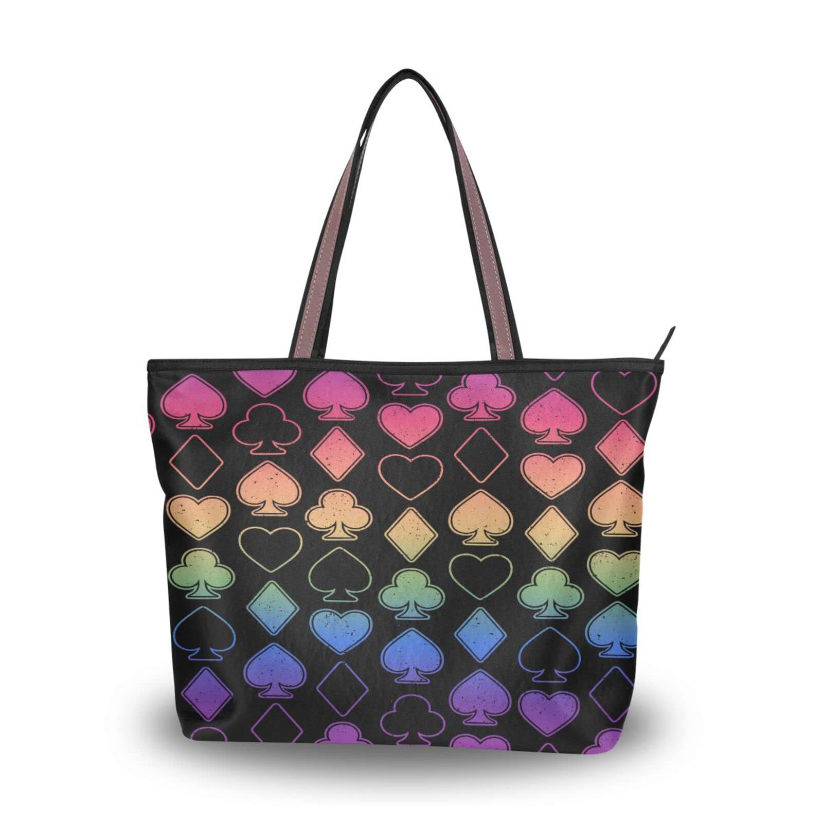 Stylish Card Suits Tote Bag for Women - Fashionable Shoulder Bag & Reusable Beach Tote - Perfect for Travel, Shopping & Daily Use