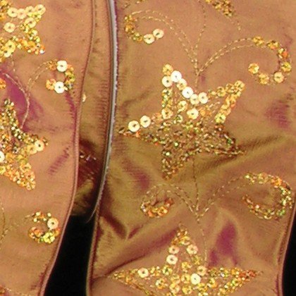 Copper Taffeta Sequined Stars Wired Craft Ribbon - 4 Inch x 20 Yards Bulk Roll for DIY Decorations, Gift Wrapping, Party Supplies & Holiday Crafts