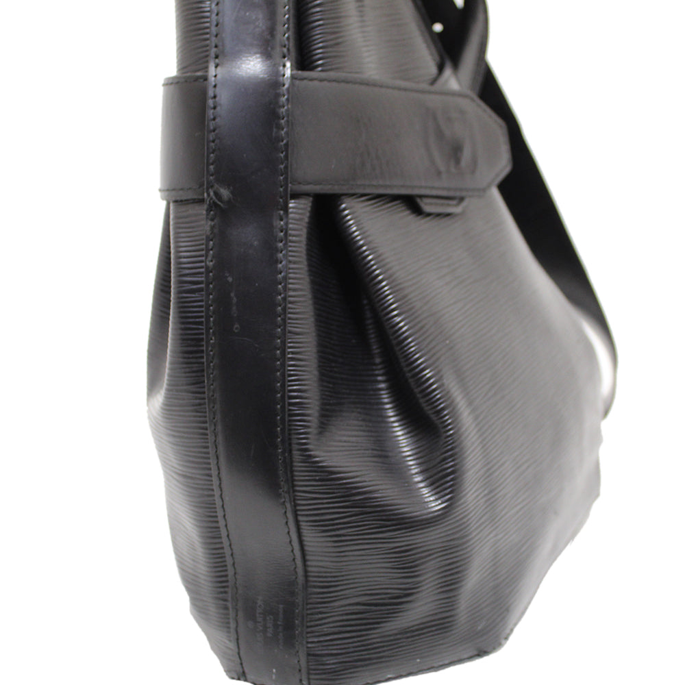 Authentic Louis Vuitton Black Epi Leather Sac E'paule Shoulder Bag for Women | Luxury Designer Handbag | Perfect for Work, Travel & Evening Events