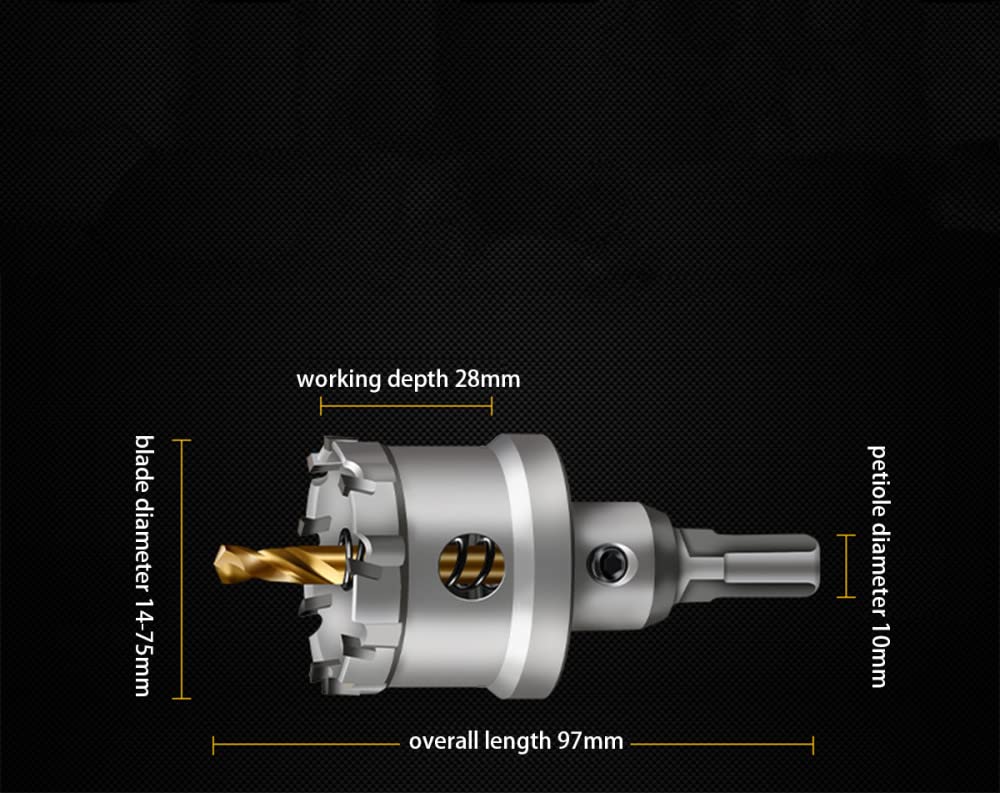 1pc 23.5mm Hole Saw Drill Bit - Alloy Carbide Cobalt Steel for Wood, Iron & Metal - Heavy Duty Core Drill Bit for Professional & DIY Projects - Perfect for Plumbing, Electrical Work & Home Renovations