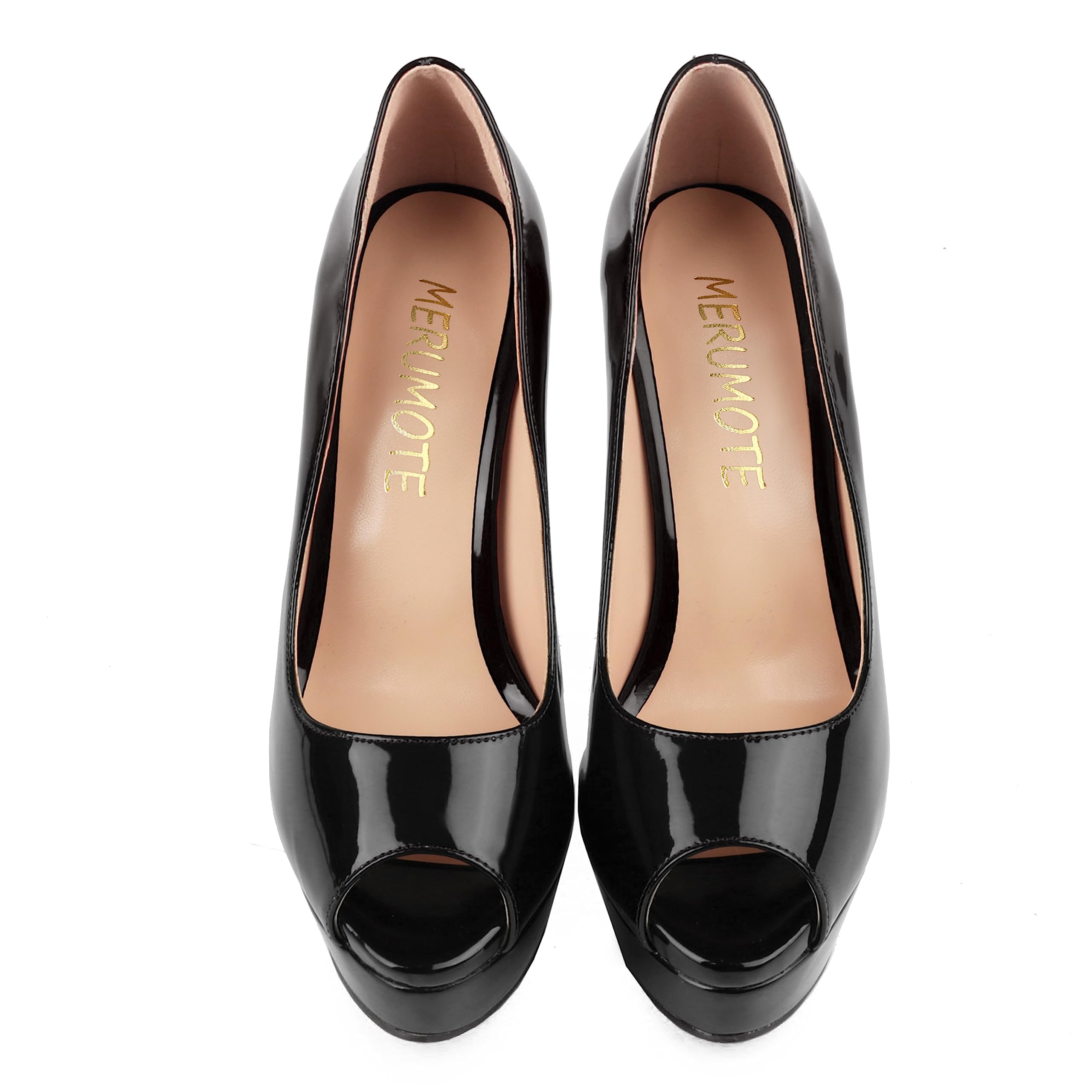 MERUMOTE Women's High Heels 6 Inch Stiletto Peep Toe Platform Pumps - Sexy Dress Shoes for Wedding, Party & Evening Events | Perfect for Prom, Date Night & Special Occasions