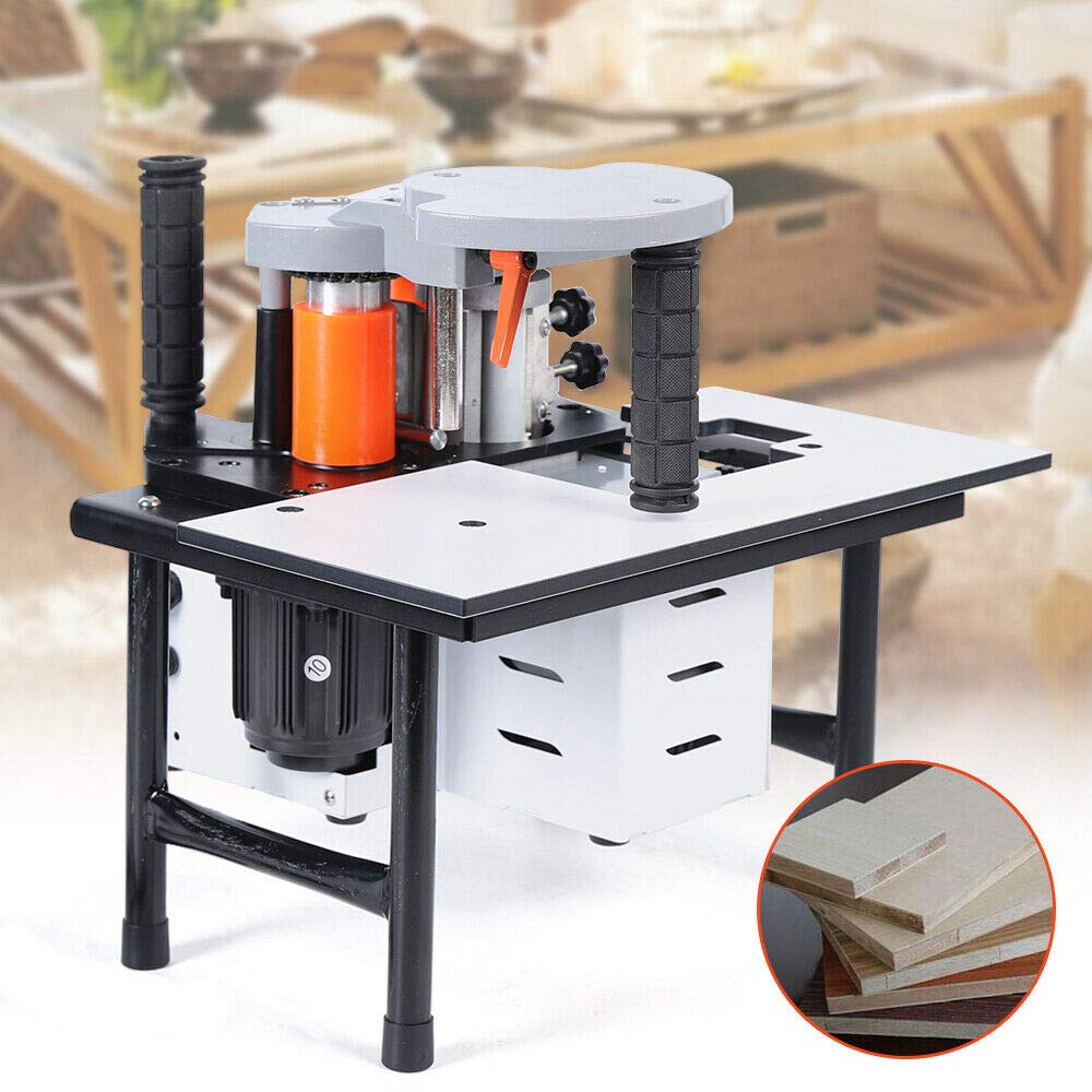 Portable Woodworking Edge Bander Machine for Curved & Straight Edges - Double-Sided Gluing, 5m/min Constant Speed - Perfect for DIY Furniture, Cabinets & Home Renovation Projects