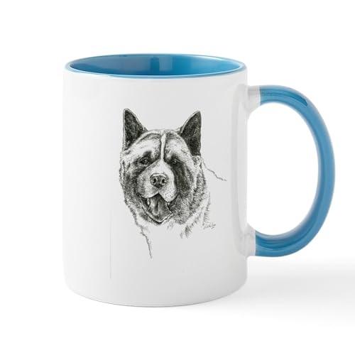 White/Blue Inside - Akita Head Mug