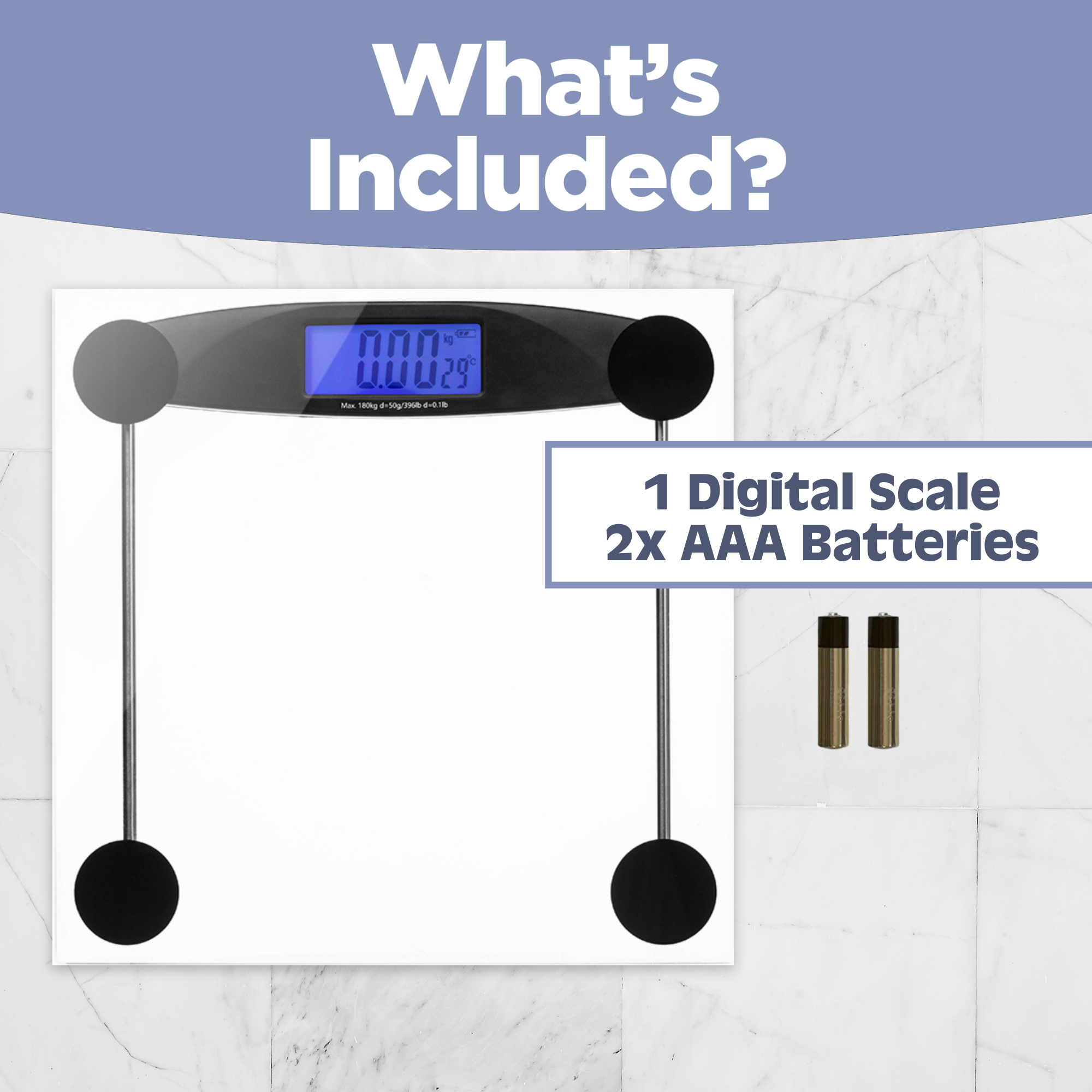 Digital Bathroom Scale - Smart Body Weight Scale with Auto Step-On Technology, Ultra Thin Clear Glass Platform - Perfect for Home, Gym & Health Tracking