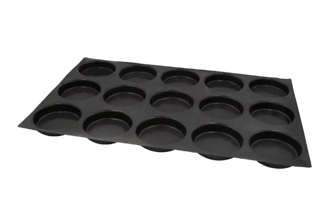 Flexipan Shallow Round Silicone Baking Mold - 15 Cavities Non-Stick Cake Pan for Muffins, Cupcakes & Desserts | Perfect for Home Baking, Party Treats & Professional Pastry Chefs