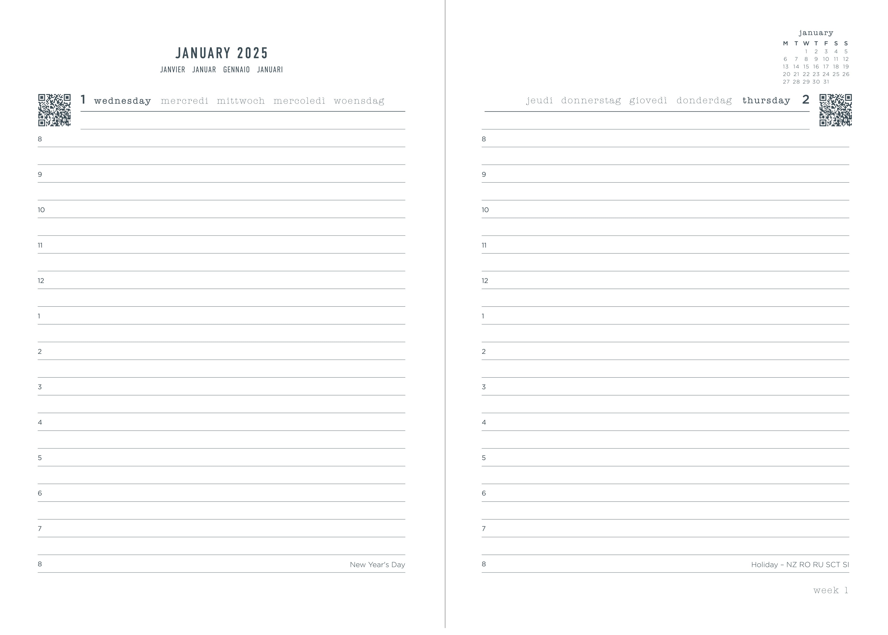 2025 Letts of London A5 Day Per Page Diary - Rosewater Floral Design, 6