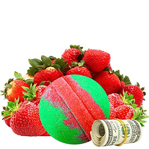 Cash Money Bath Bombs with Guaranteed Rare $2 Bill Inside - Mystery Surprise Gift Box ($2-$2500 Value) | Strawberry Scented Relaxation Bath for Spa Night & Birthday Presents