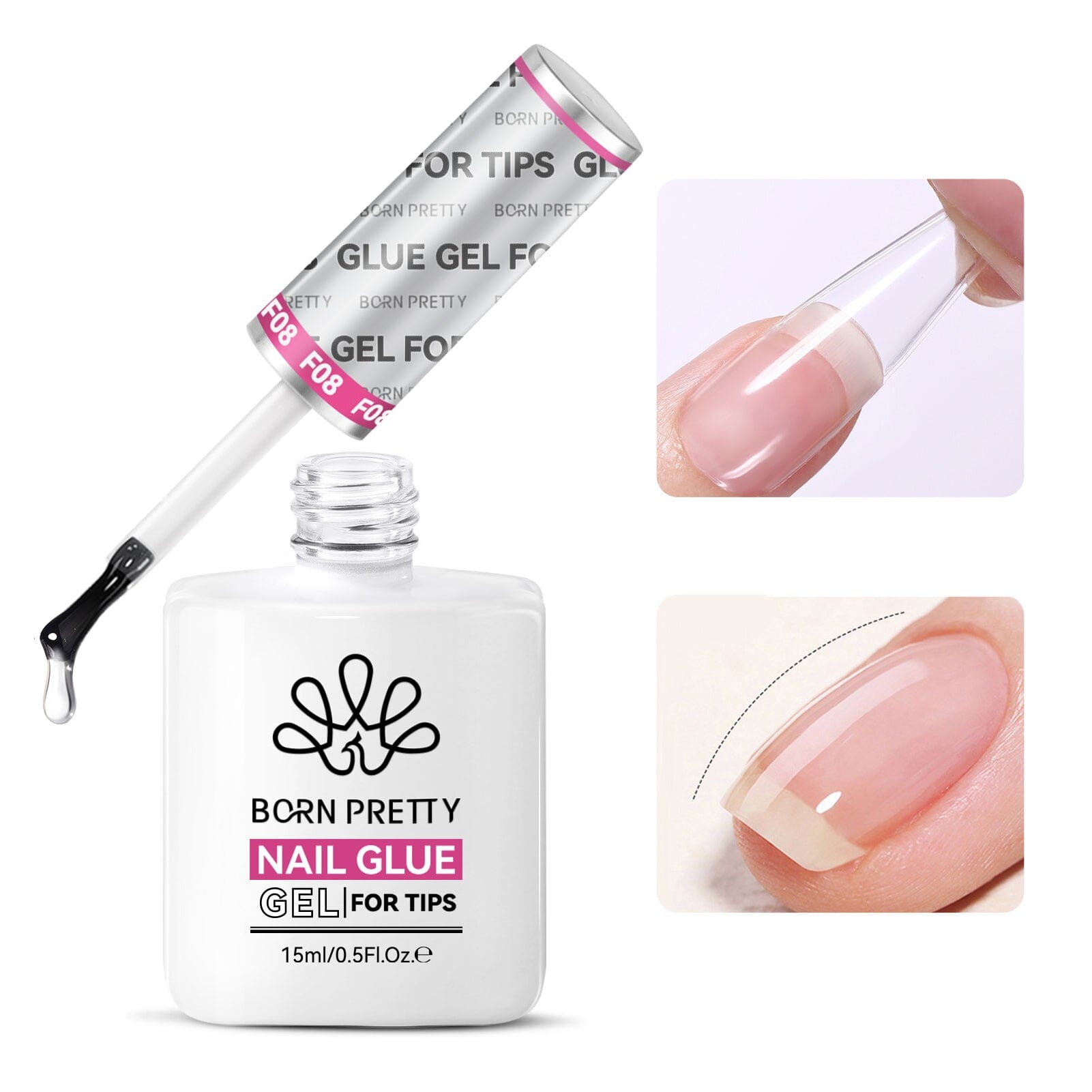 Multifunctional Nail Glue Gel for Acrylic Tips - 15ml Strong Adhesive for Nail Extensions & Repairs - Perfect for Salon & Home Manicures