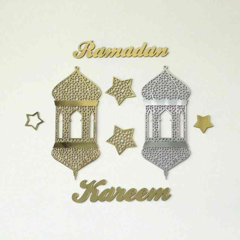 Ramadan Kareem Islamic Gift - Handcrafted Wooden Wall Art Decor for Muslim Home, Mosque & Office - Perfect for Eid Celebration & Islamic Home Decoration
