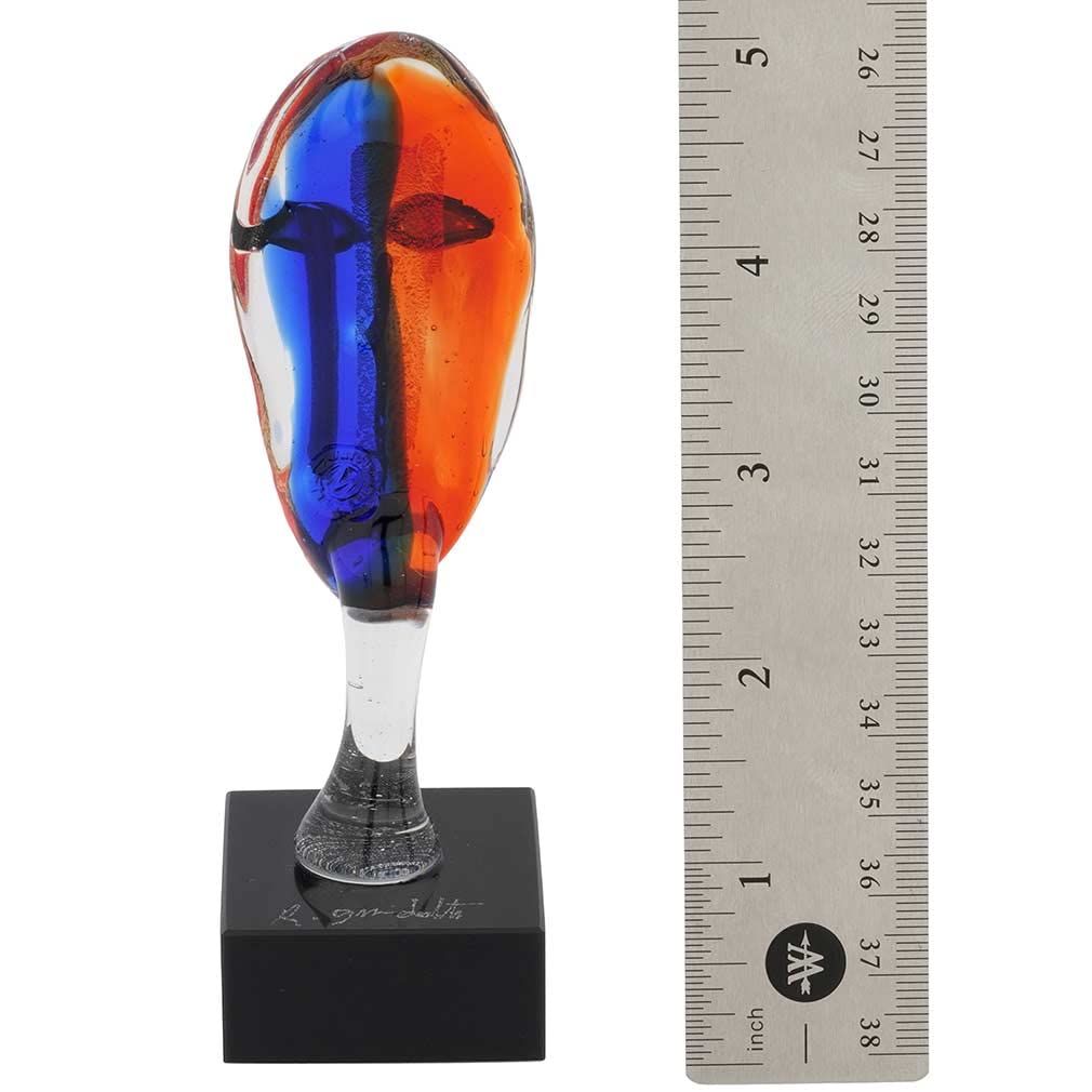 Authentic Murano Glass Modigliani Head of A Woman Sculpture - Small Handmade Venetian Art for Home Decor & Gift