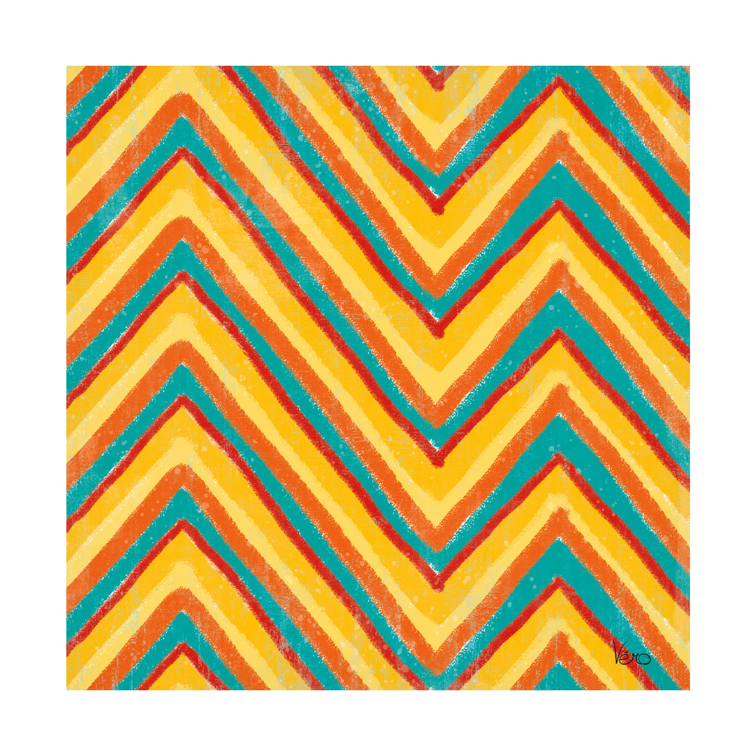 Trademark Fine Art 'Good Vibes Pattern II' Canvas Wall Art by Veronique Charron - Vibrant Abstract Painting for Living Room, Bedroom & Office Decor