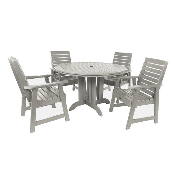 Weatherly 5-Piece Round Dining Table Set with Chairs - Perfect for Kitchen, Breakfast Nook & Small Space Dining Rooms